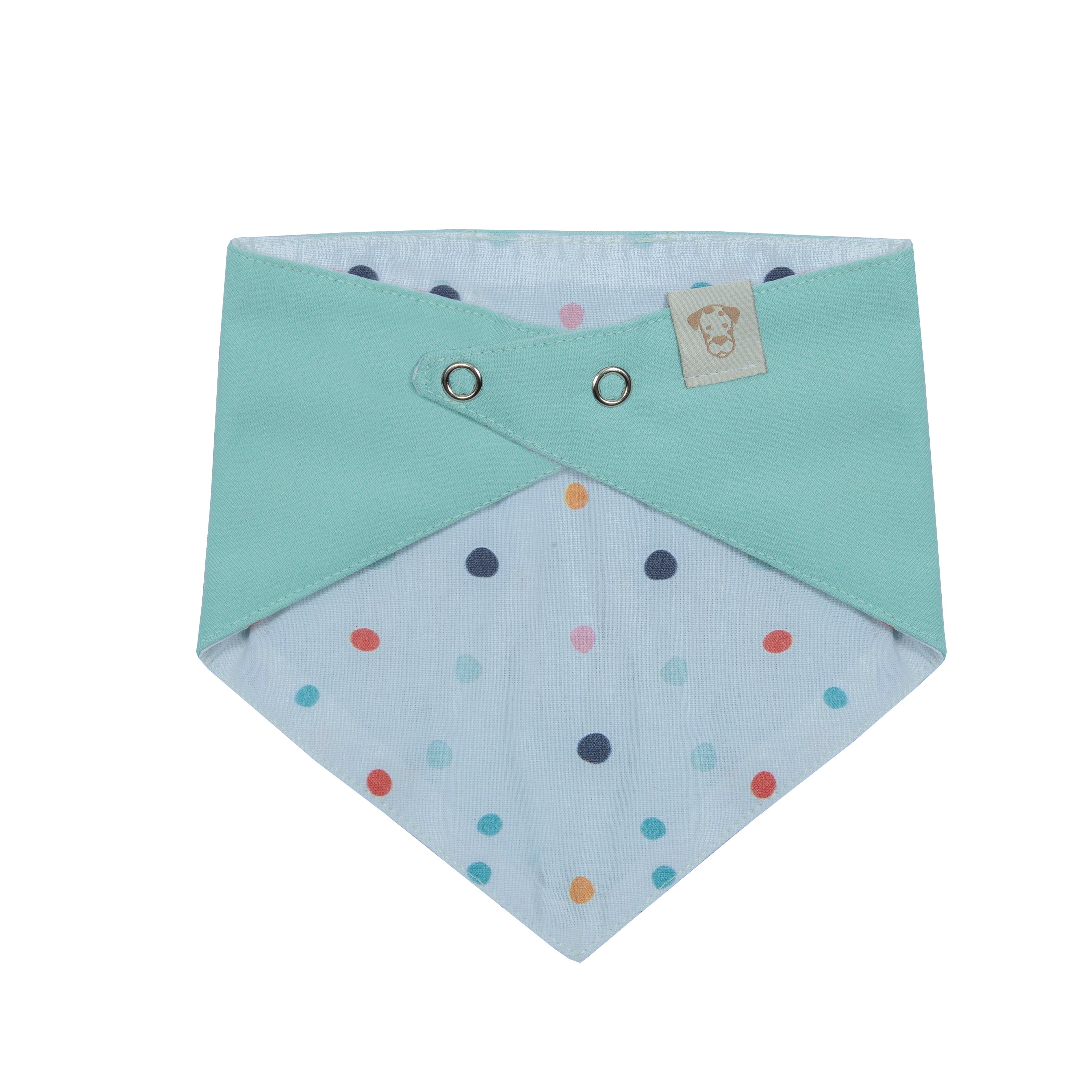 Bandana Birthday Boy Blue and Green | Embroidered Pawty Time Pet Bandana for Dog & Cat with Snap