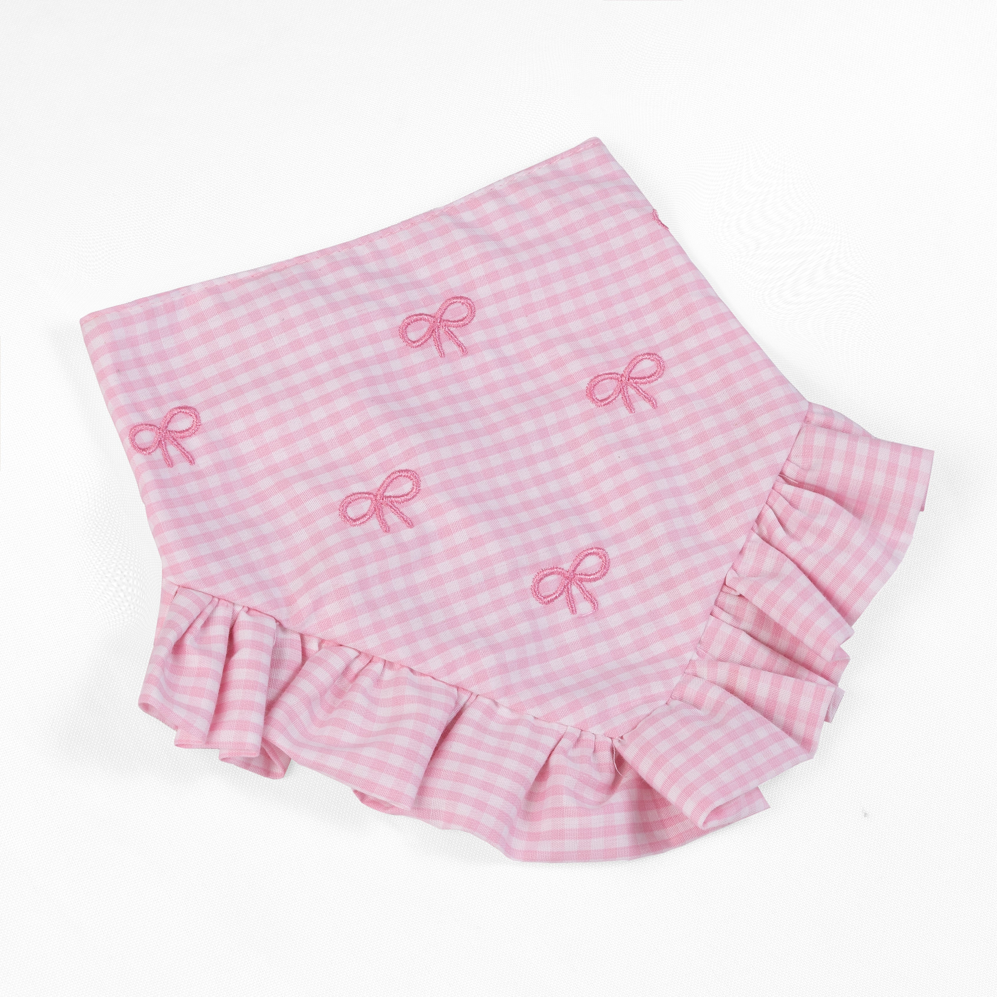 Pet Bandana Coquette Bow Pink Gingham