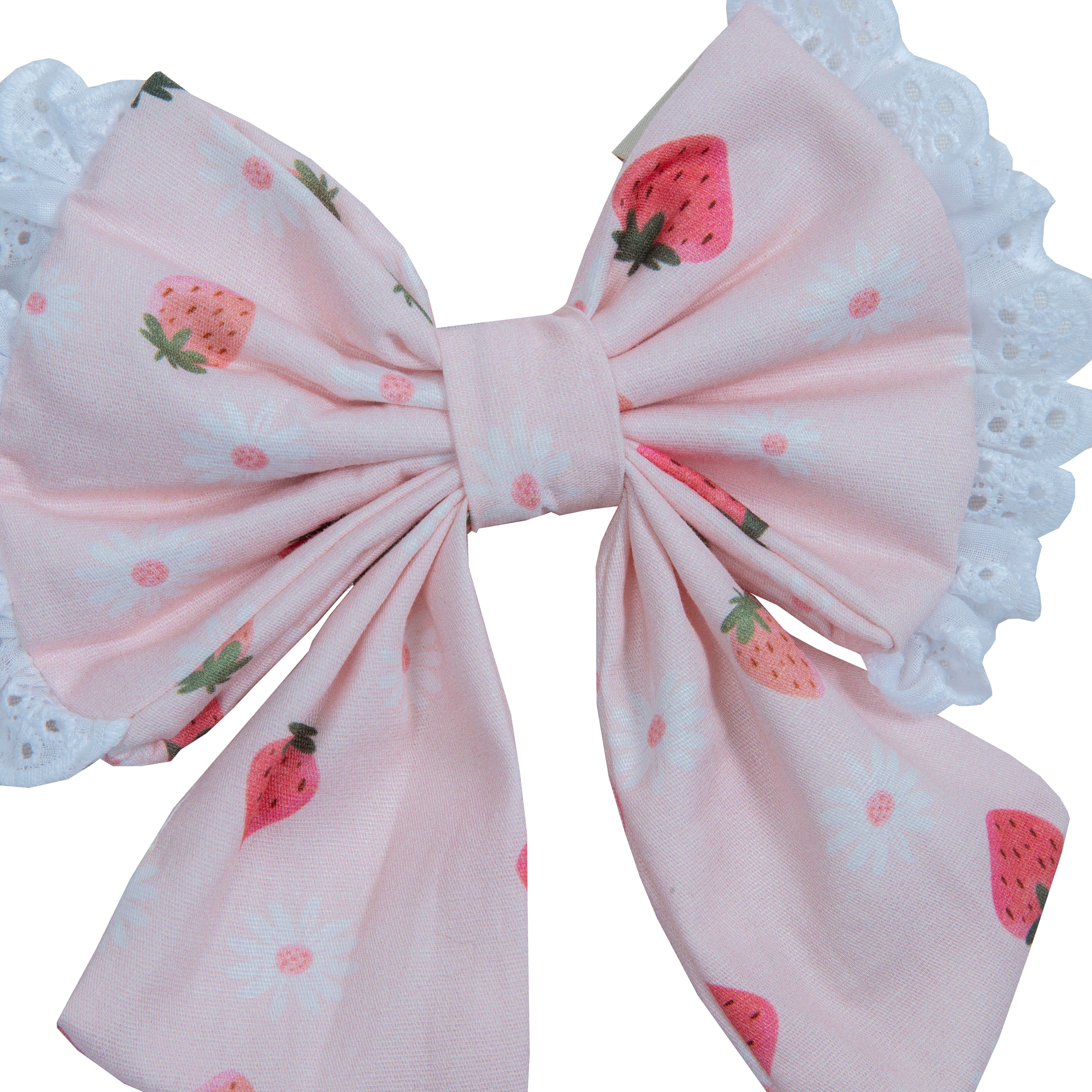 Pet Sailor Bow Strawberry Field with Ruffle | Sunny Day Collection - Summer  (Slip on collar)