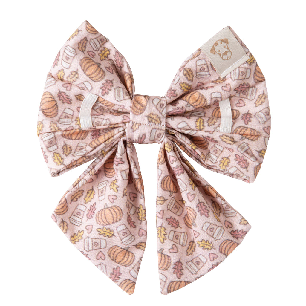 Dog Bow Pumpkin Spice Latte | Autumn Collection - Fall (Slip on collar)