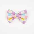 Spring Checkered Dog Bowtie - Bright and Colorful