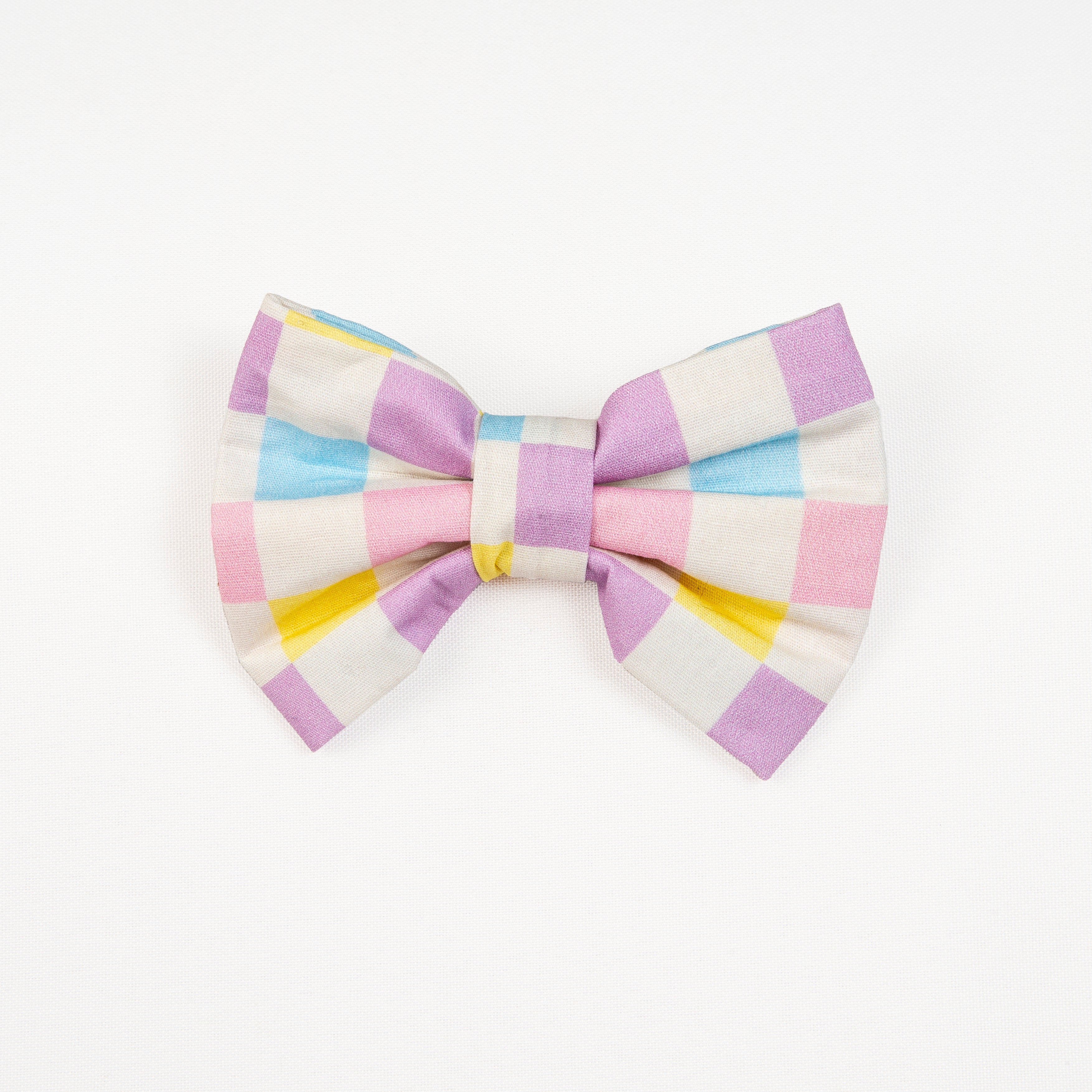 Spring Checkered Dog Bowtie - Bright and Colorful
