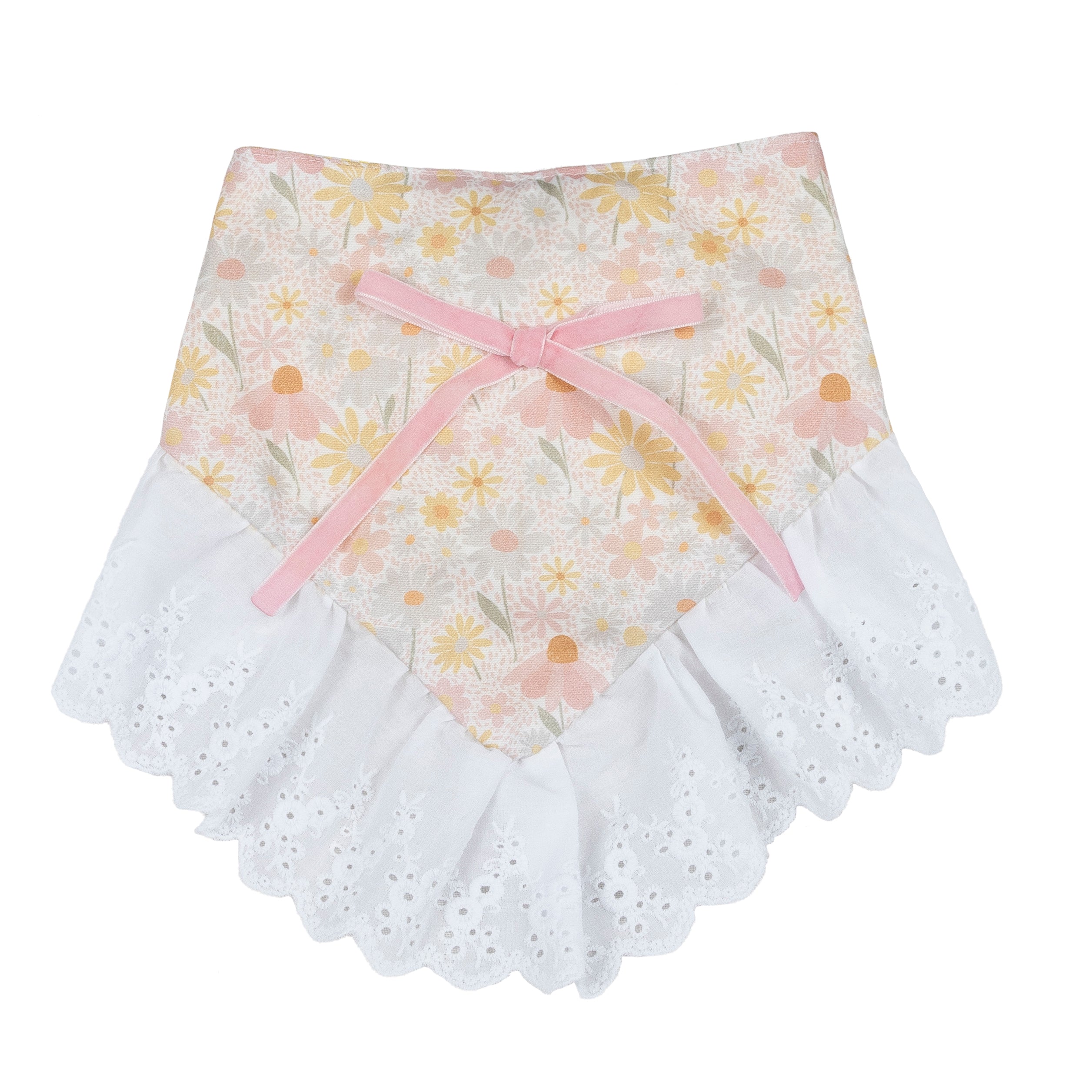 Pet Bandana Flower Field Bow with Ruffles