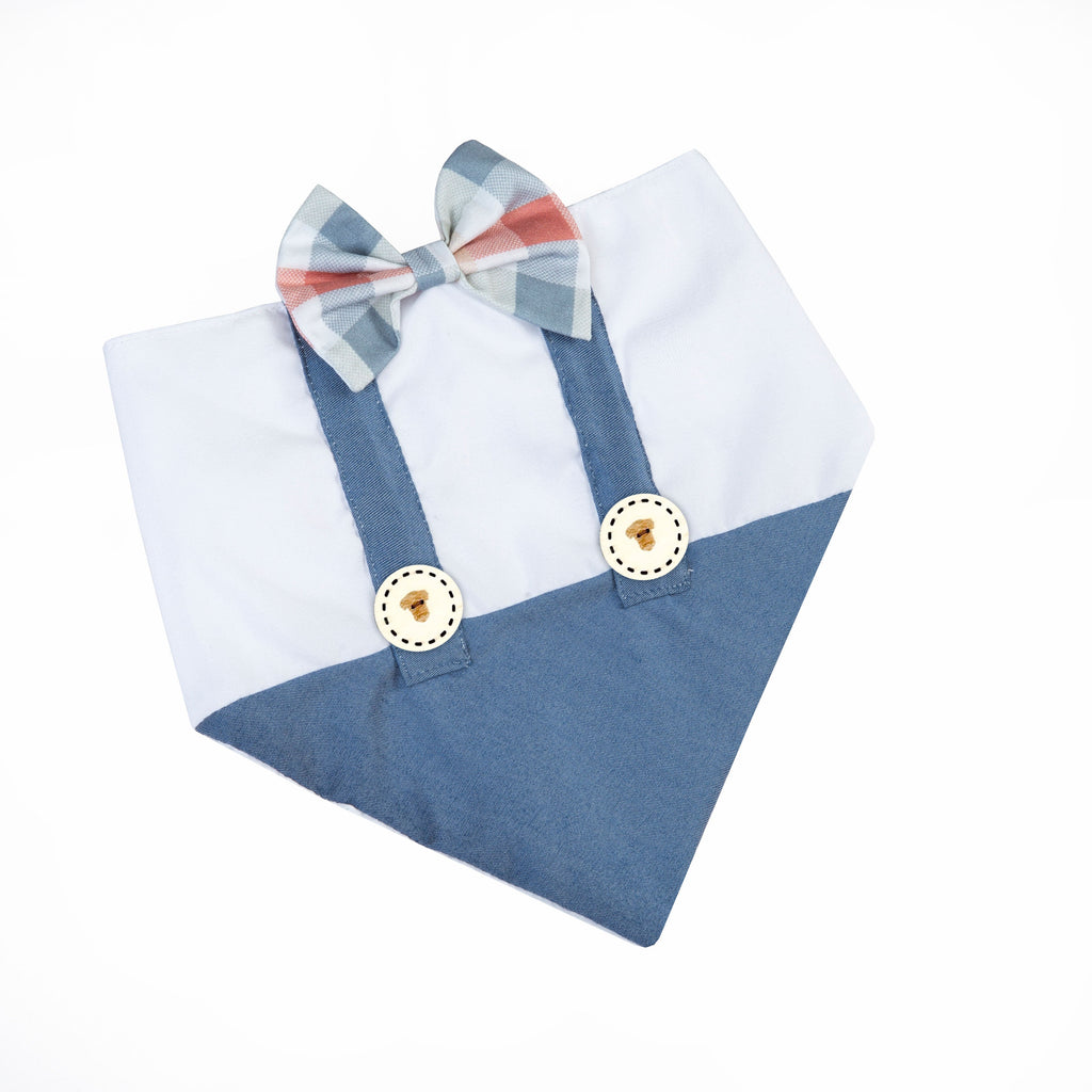 Dog Bandana Denim Suspender | Blooming Collection