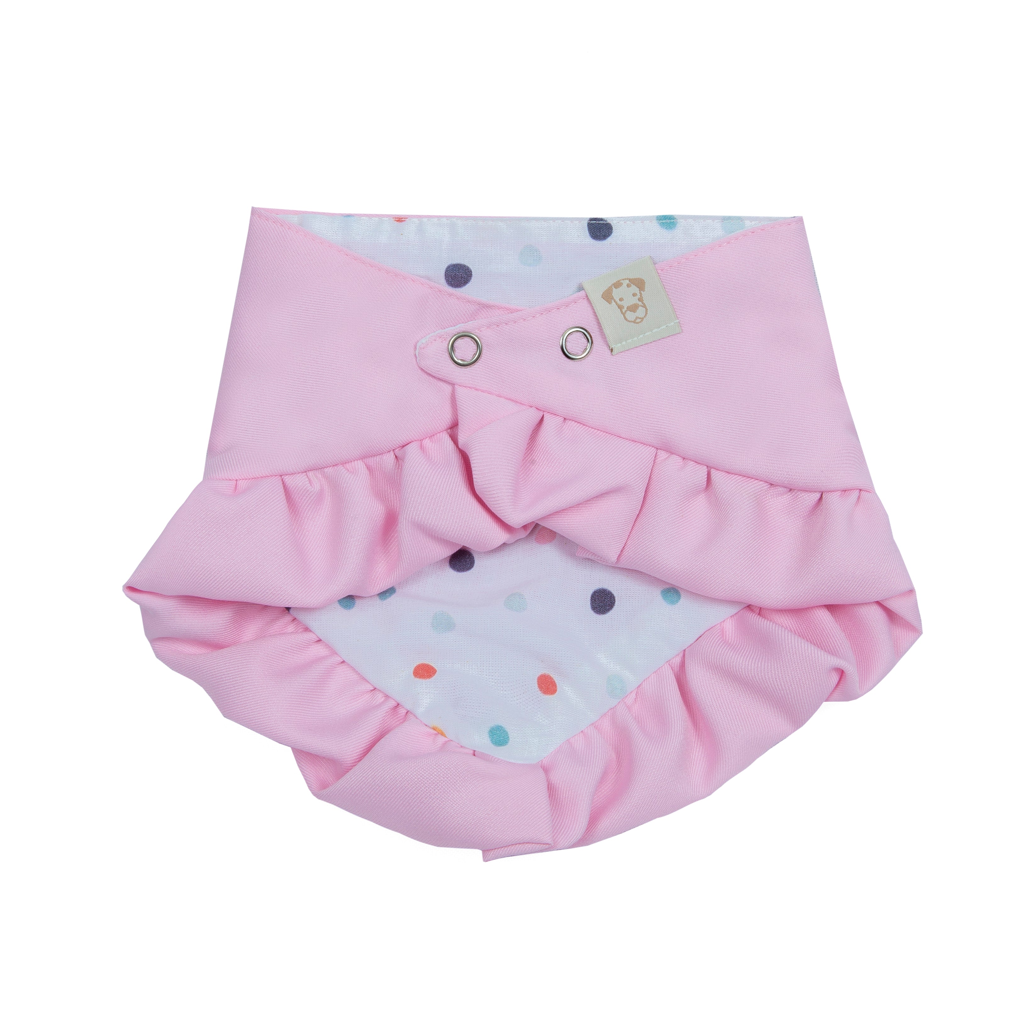 Bandana Birthday Girl Skirt Pink and Purple | Embroidered Pawty Time Pet Bandana for Dog & Cat with Snap