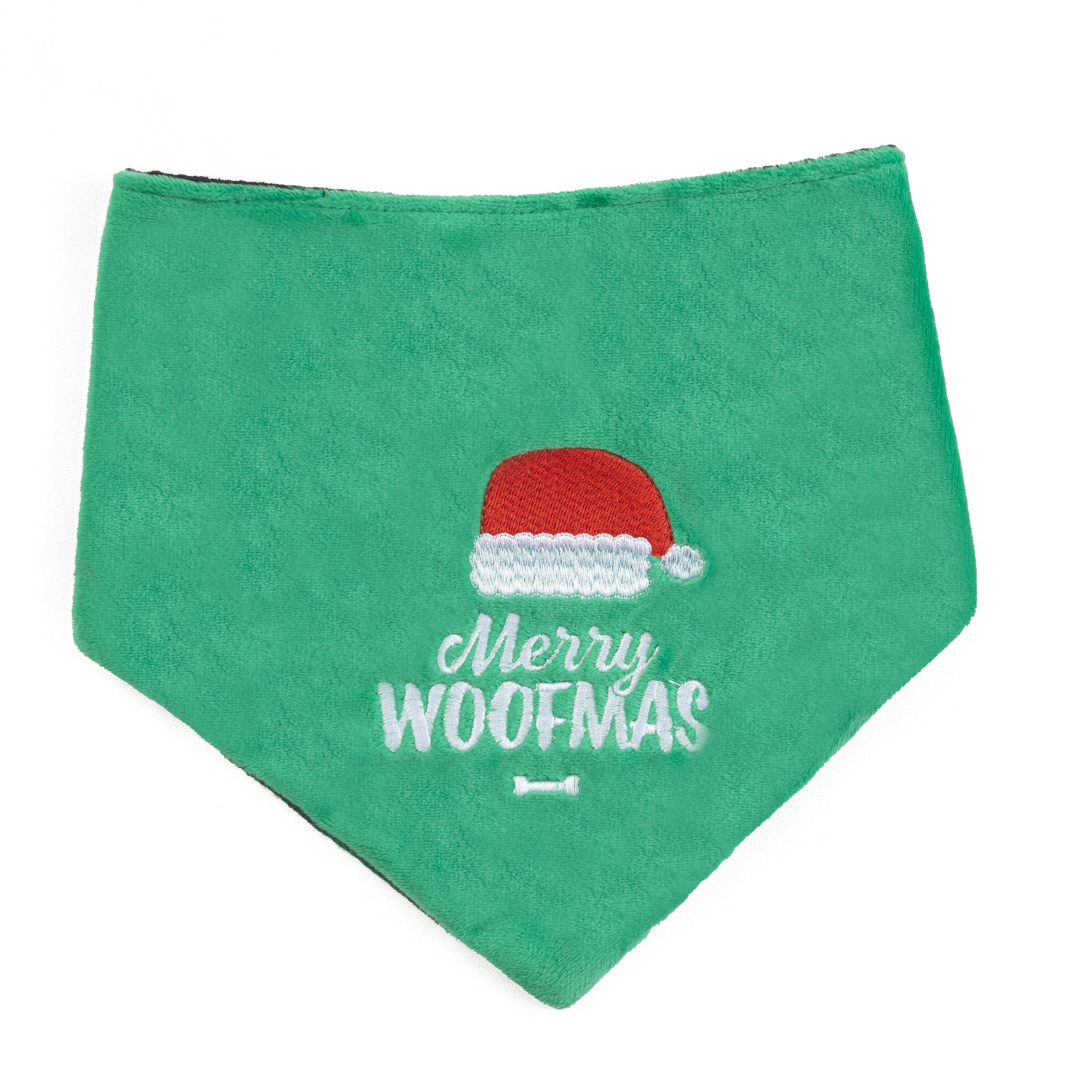 Christmas Pet Bandana Merry Woofmas Embroidered