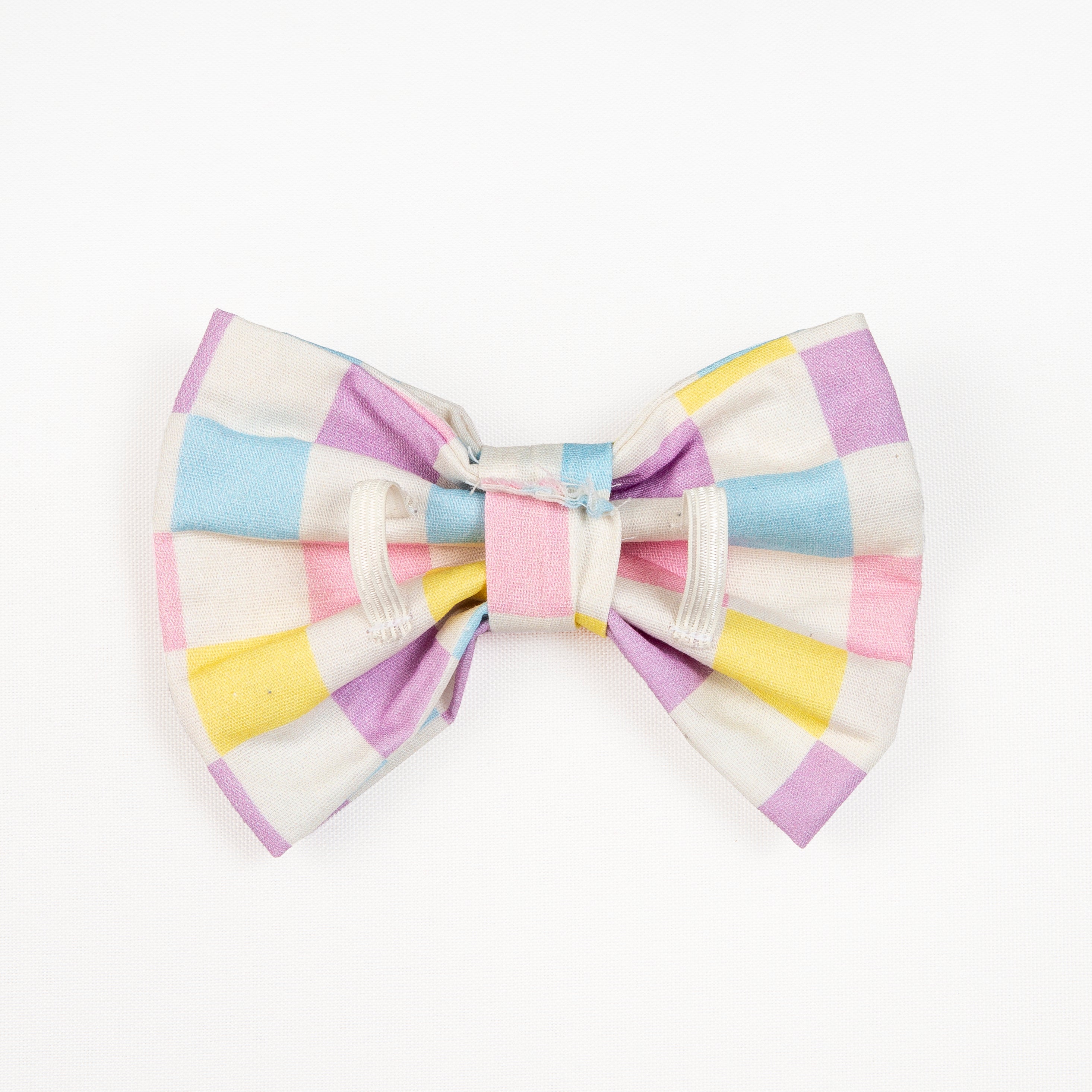 Spring Checkered Dog Bowtie - Bright and Colorful