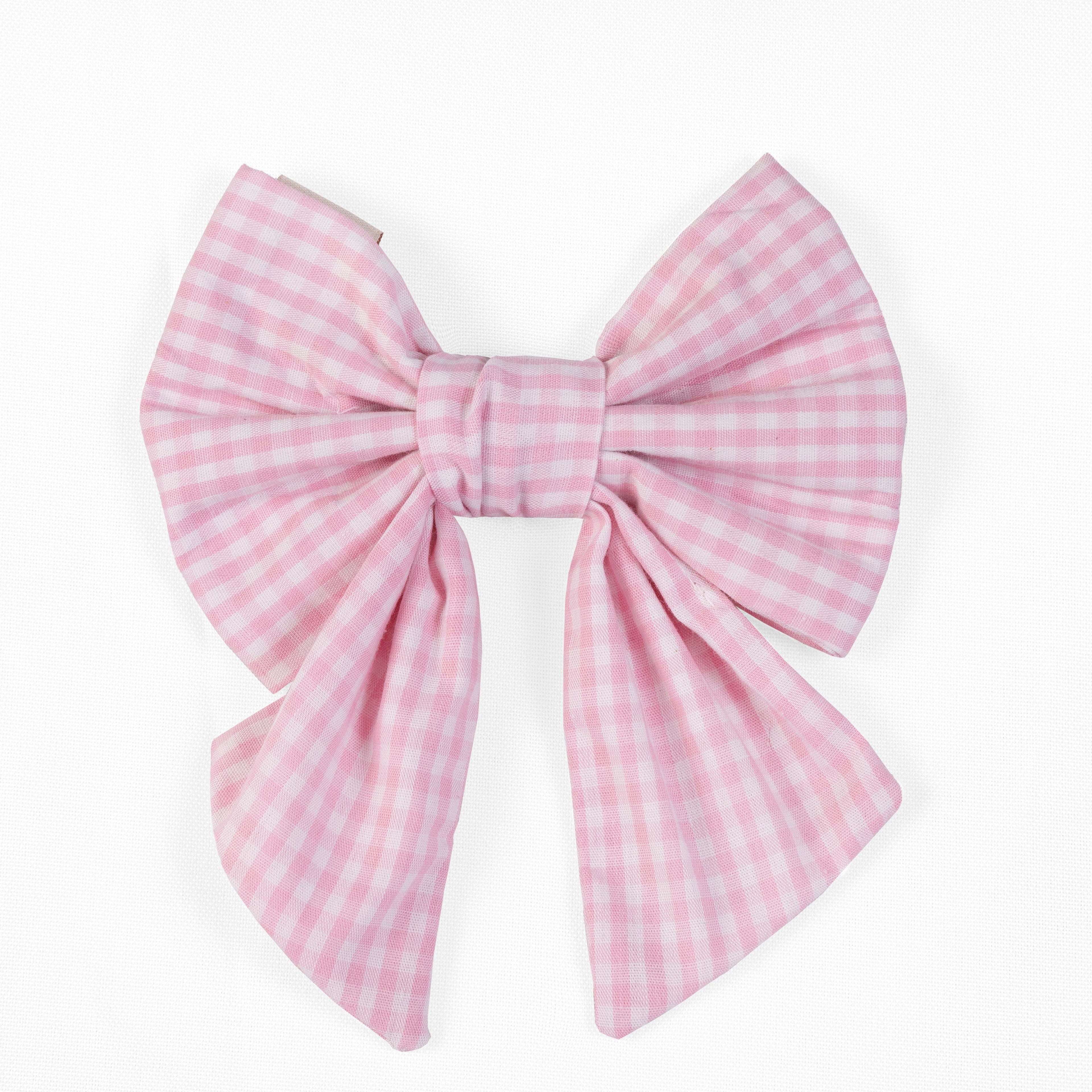 Pet Sailor Bow Coquette | Pink Gingham (Slip on collar)