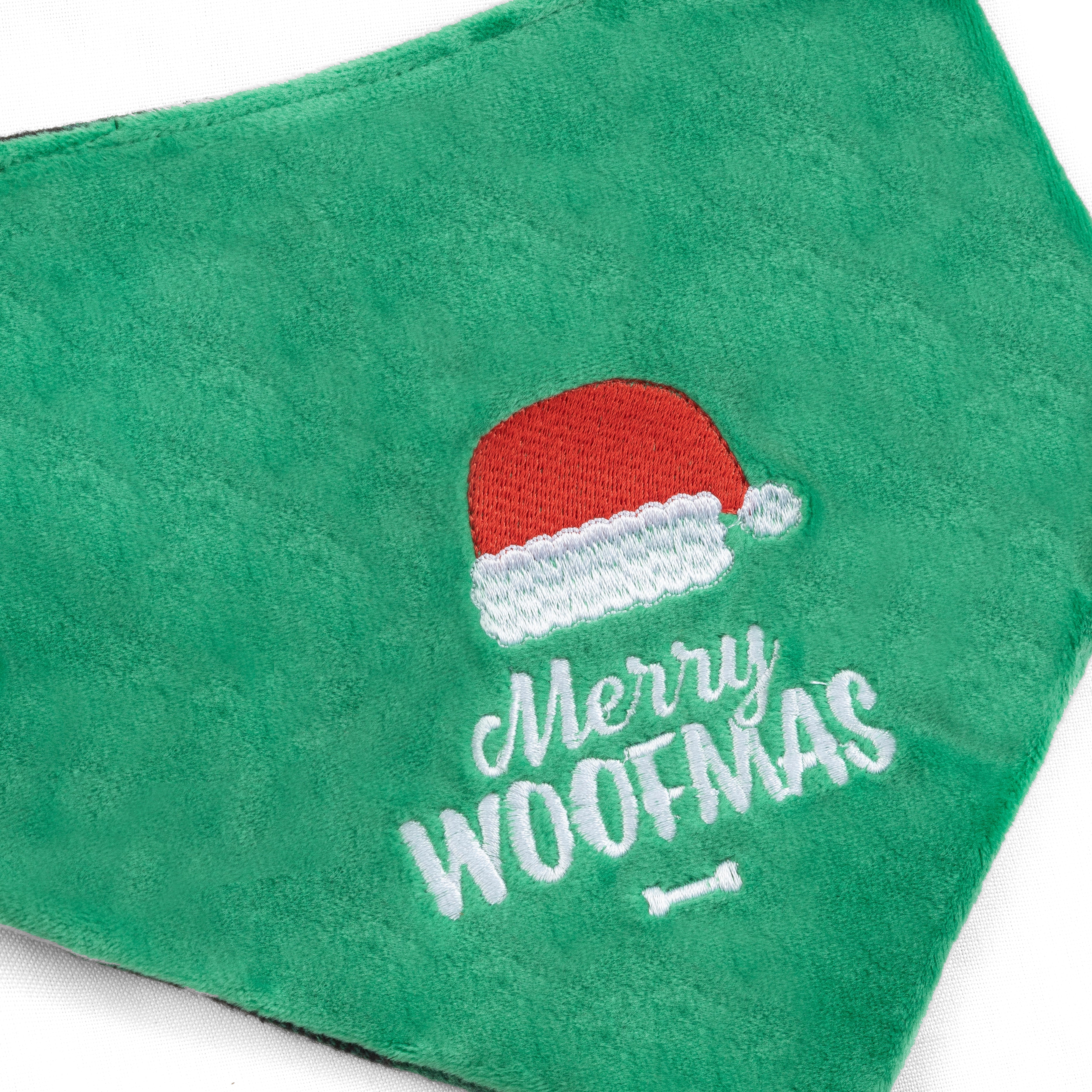 Christmas Pet Bandana Merry Woofmas Embroidered