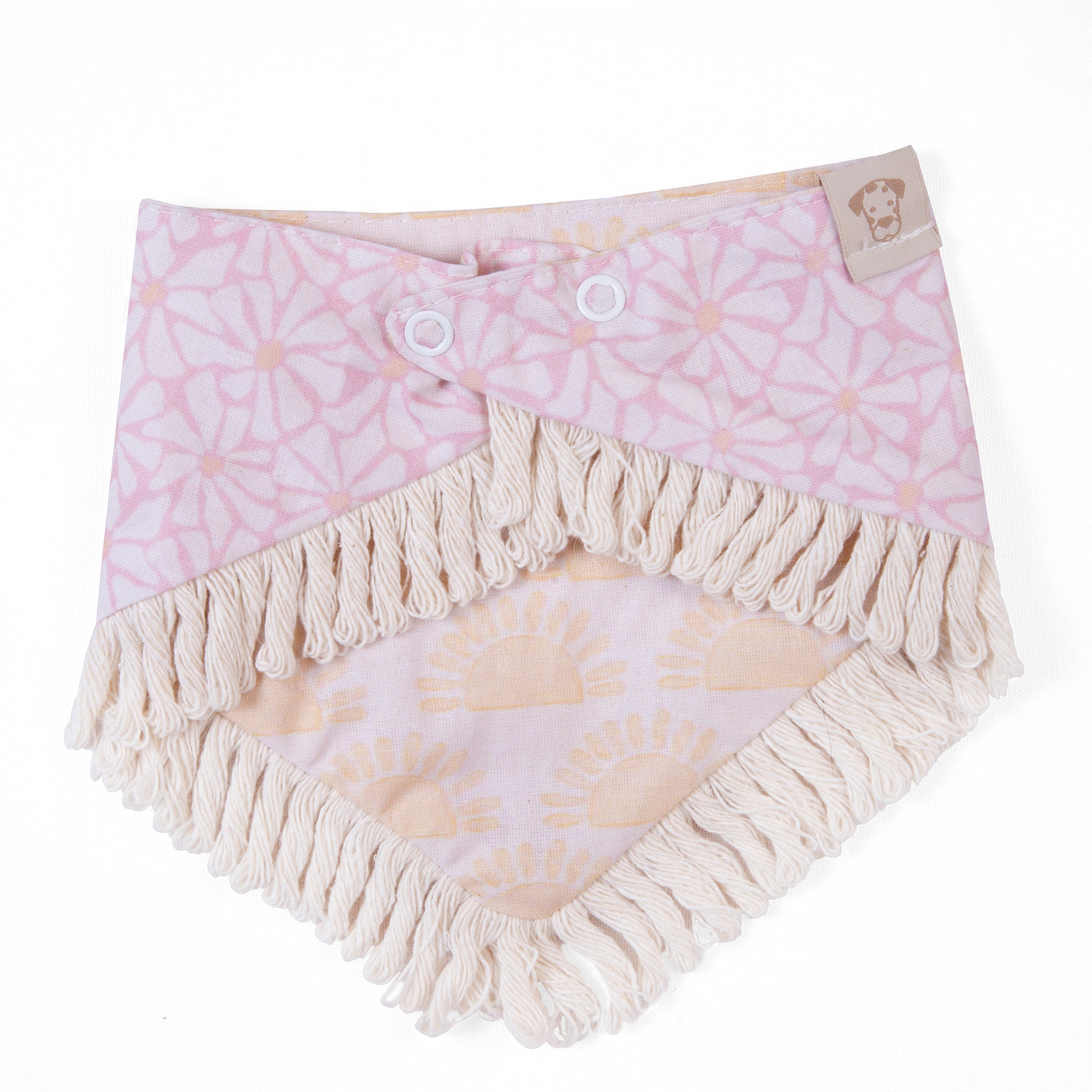 Boho Pet Bandana Sun and Flower | Sunny Day Collection - Dog & Cat (Double Sides & Snap on)
