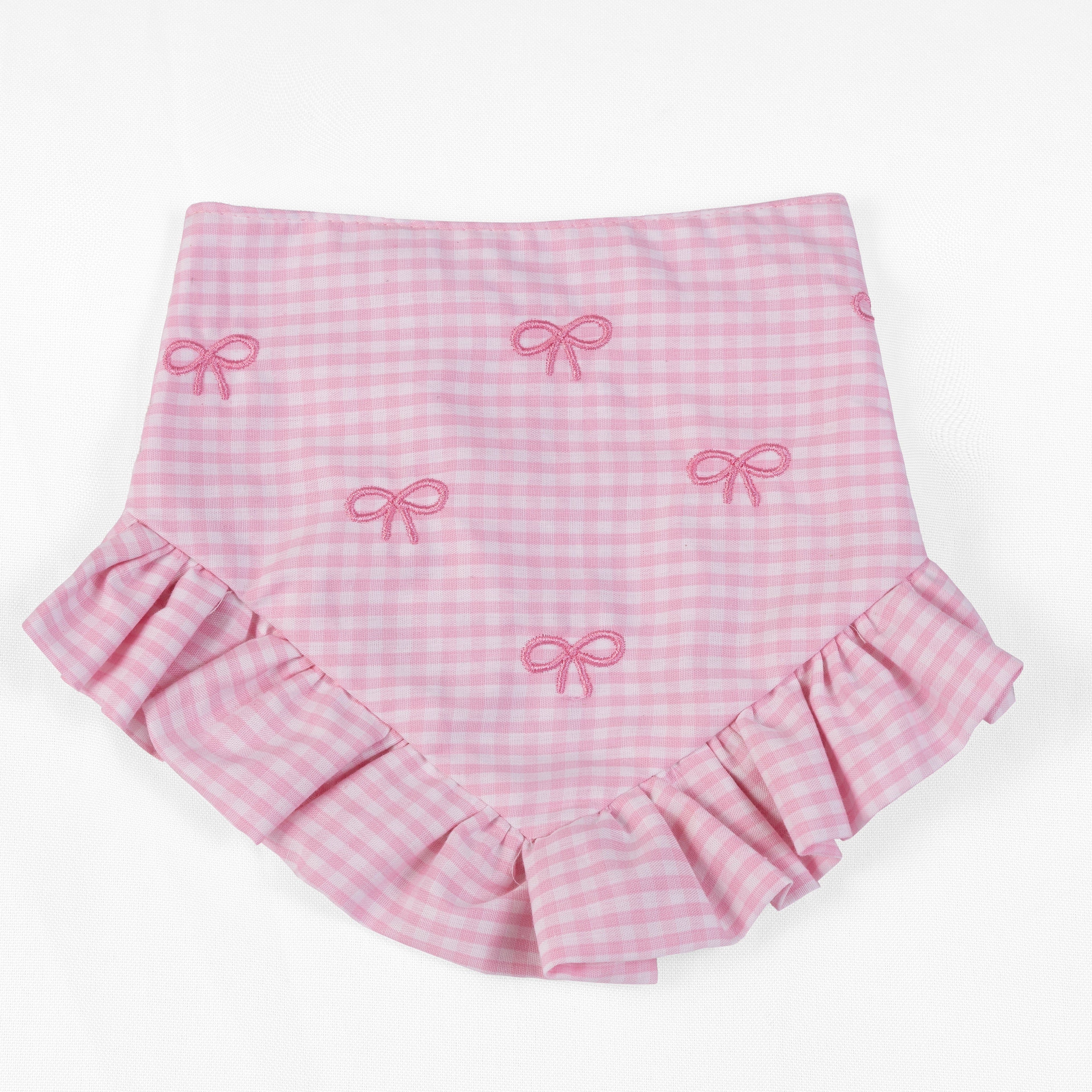 Pet Bandana Coquette Bow Pink Gingham