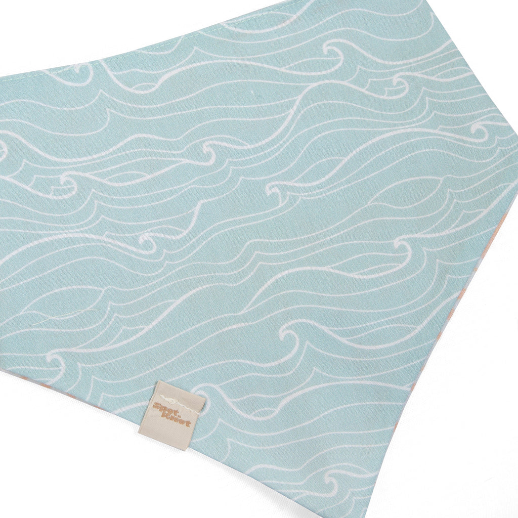 Dog & Cat Bandana Waves and Starfish | Sunny Day Collection - Summer (Double Sides & Snap on)