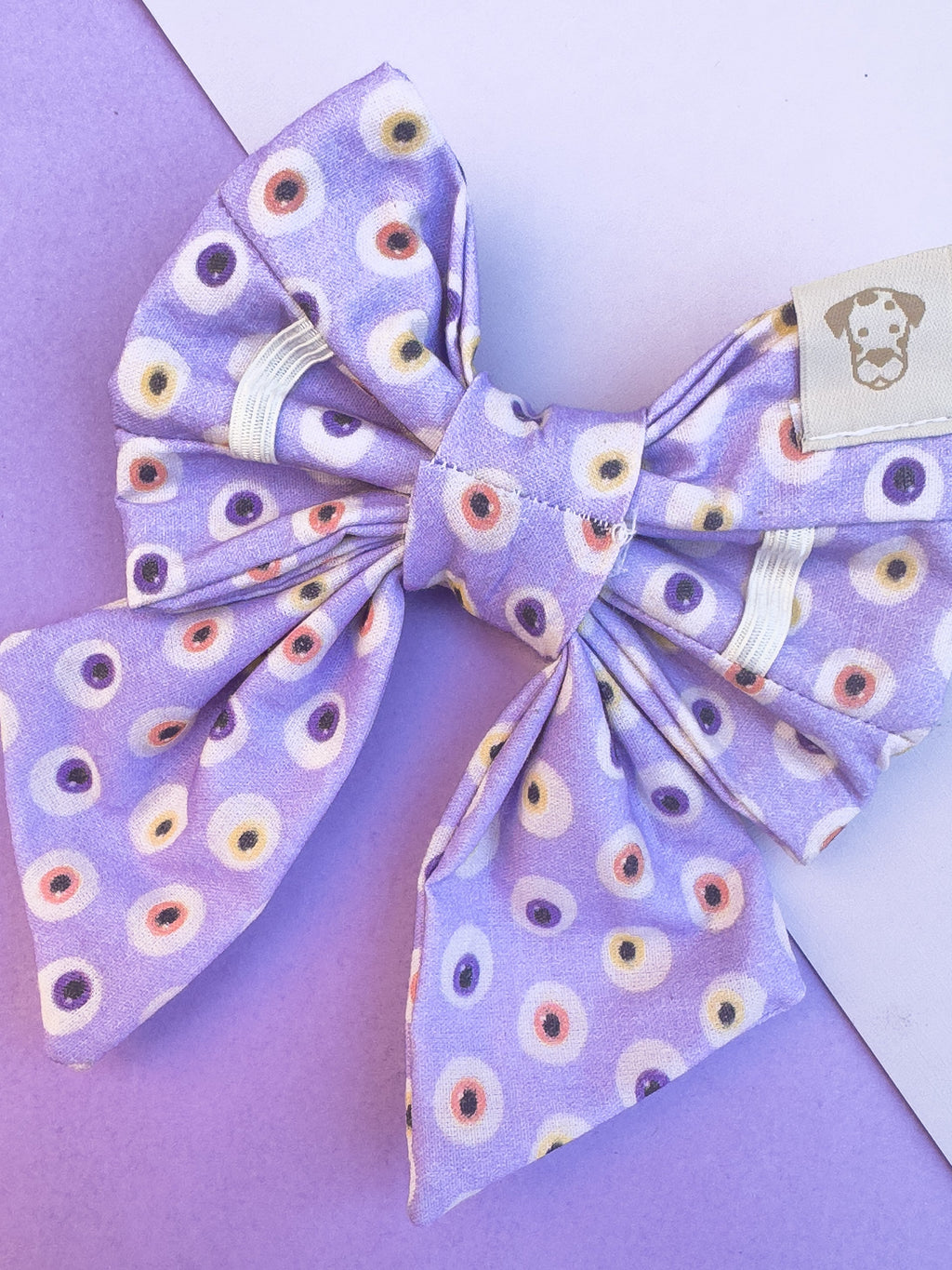 Dog Sailor Bow Halloween Eyes | Autumn Collection - Fall (Slip on collar)