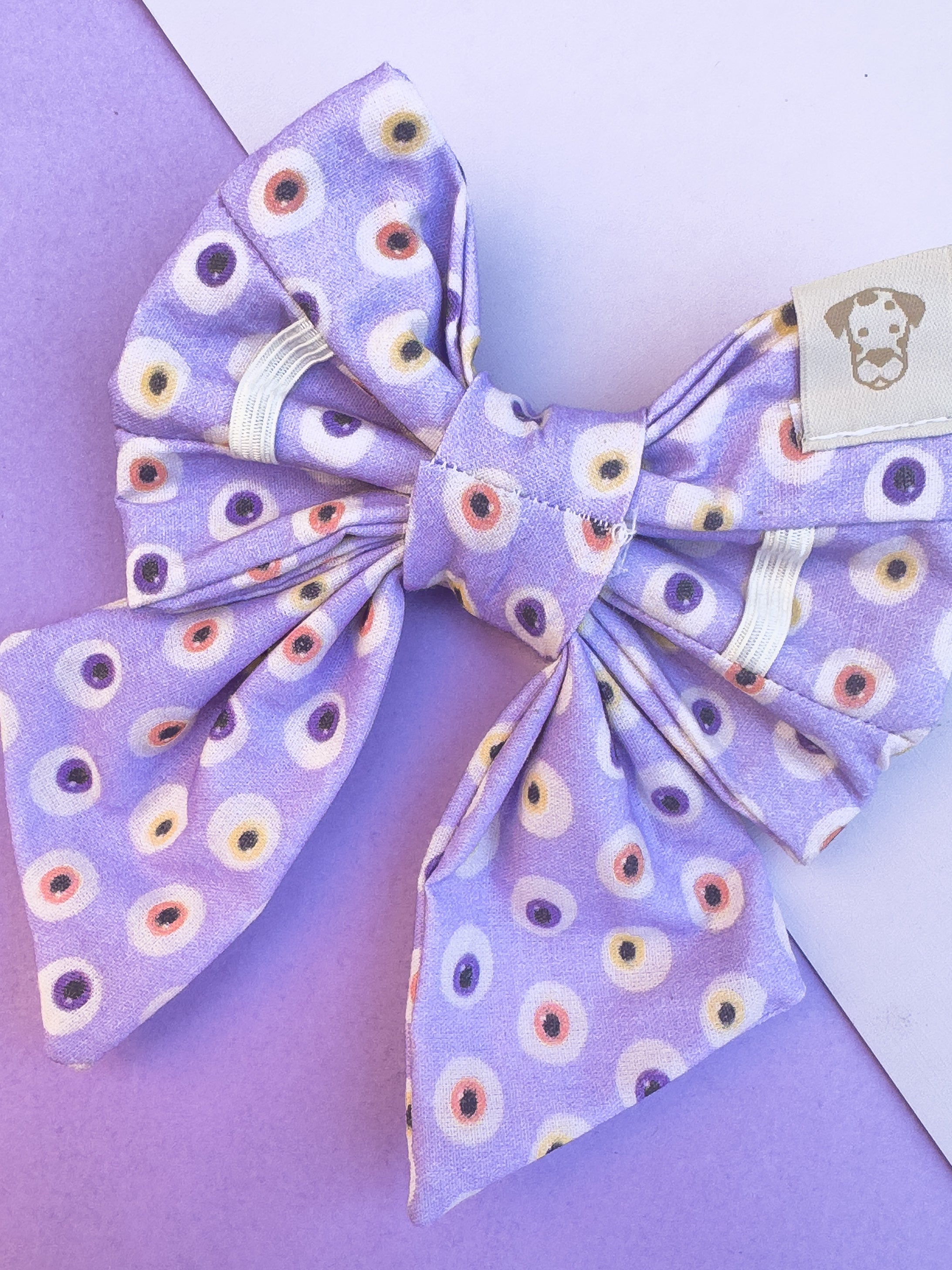 Dog Sailor Bow Halloween Eyes | Autumn Collection - Fall (Slip on collar)