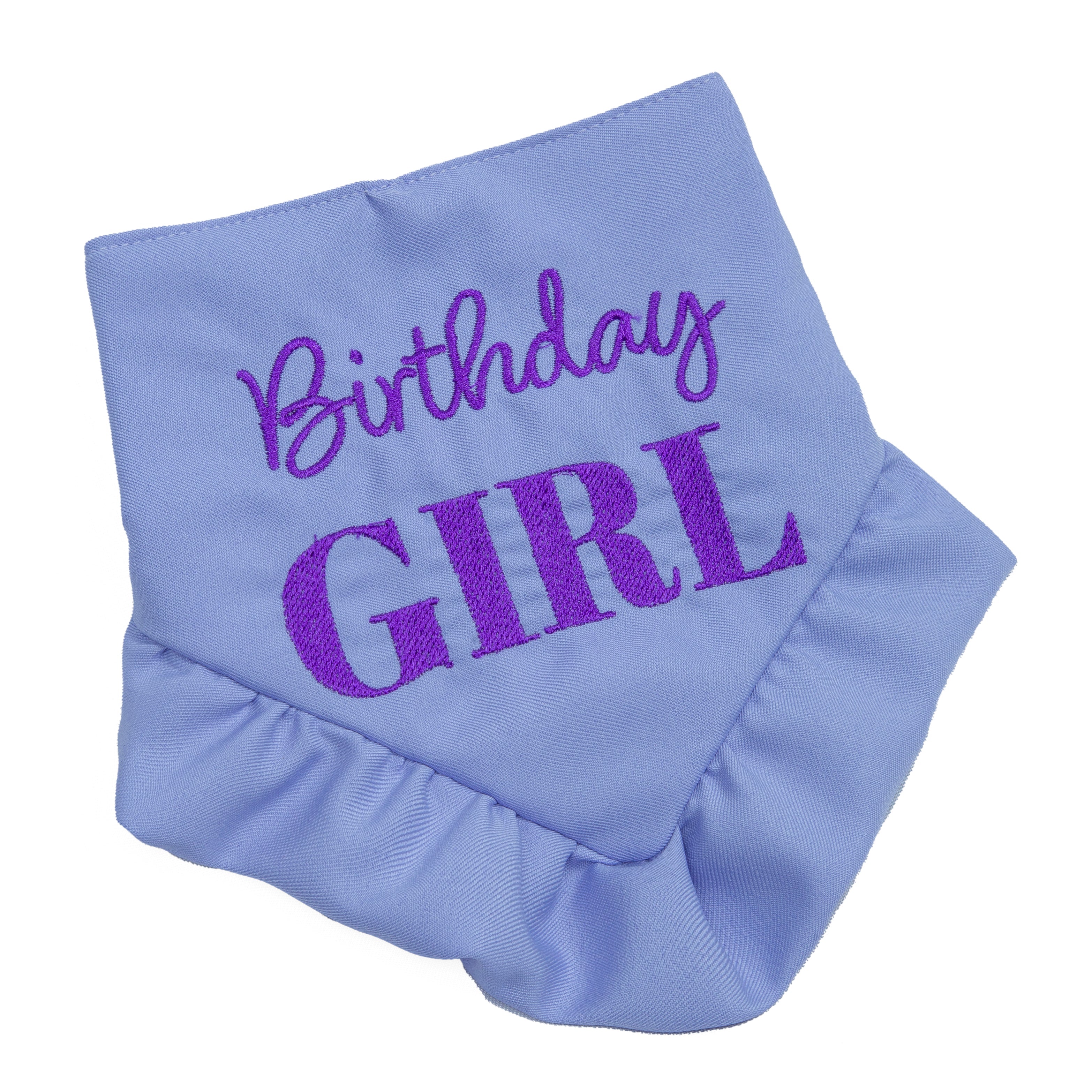 Bandana Birthday Girl Skirt Pink and Purple | Embroidered Pawty Time Pet Bandana for Dog & Cat with Snap