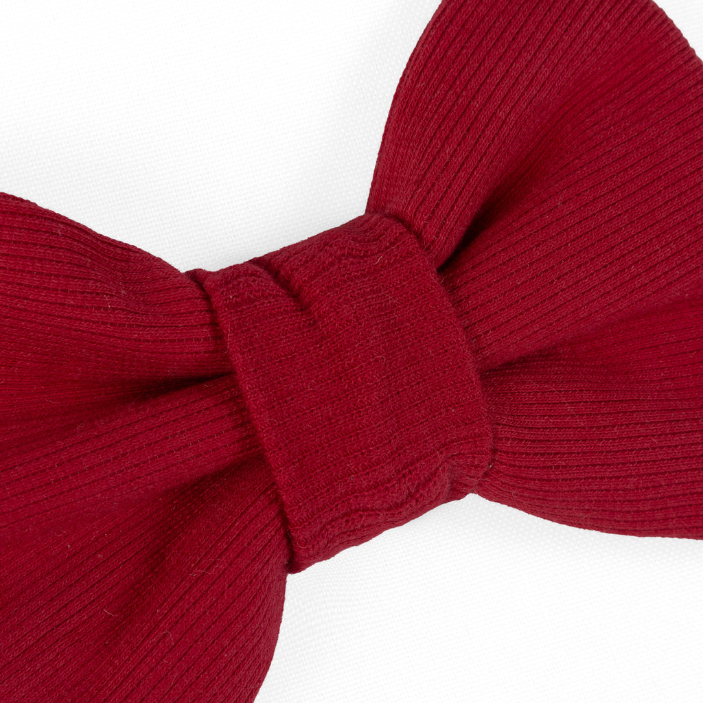 Pet Bow Tie Rib Knit | Red (Slip on collar)