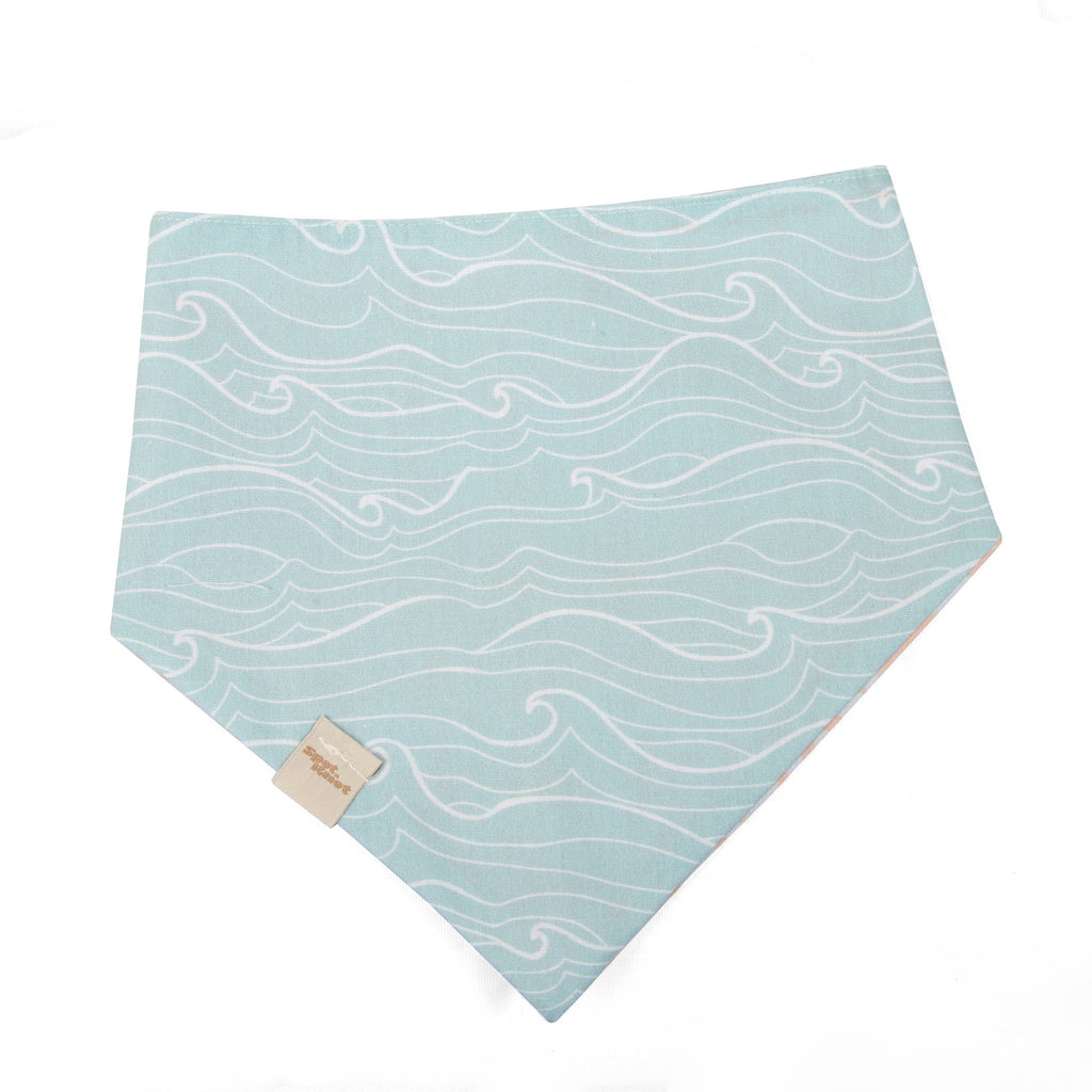 Dog & Cat Bandana Waves and Starfish | Sunny Day Collection - Summer (Double Sides & Snap on)