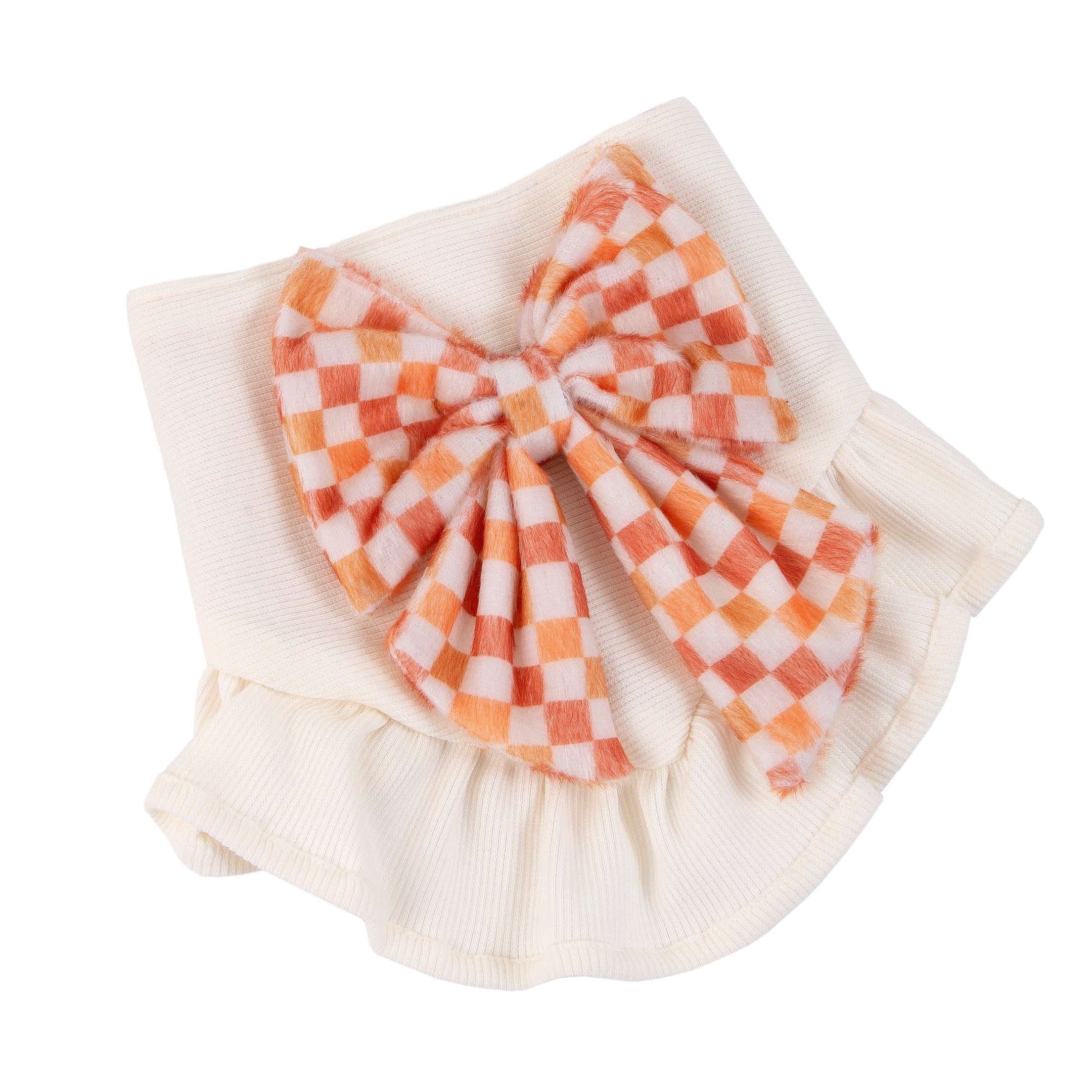 Pet Bandana Ruffles and Bow Checkered | Autumn Collection - Fall