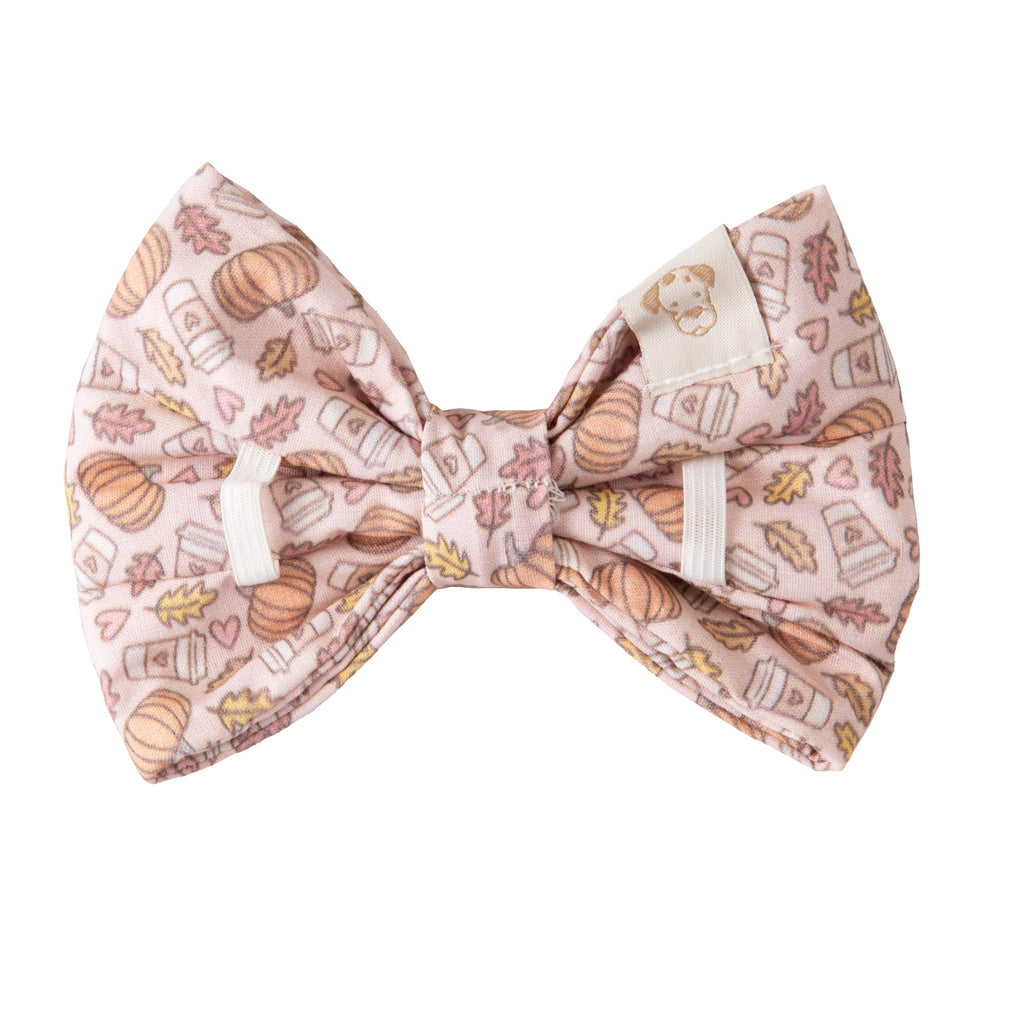 Dog Bow Tie Pumpkin Spice Latte | Autumn Collection - Fall (Slip on collar)