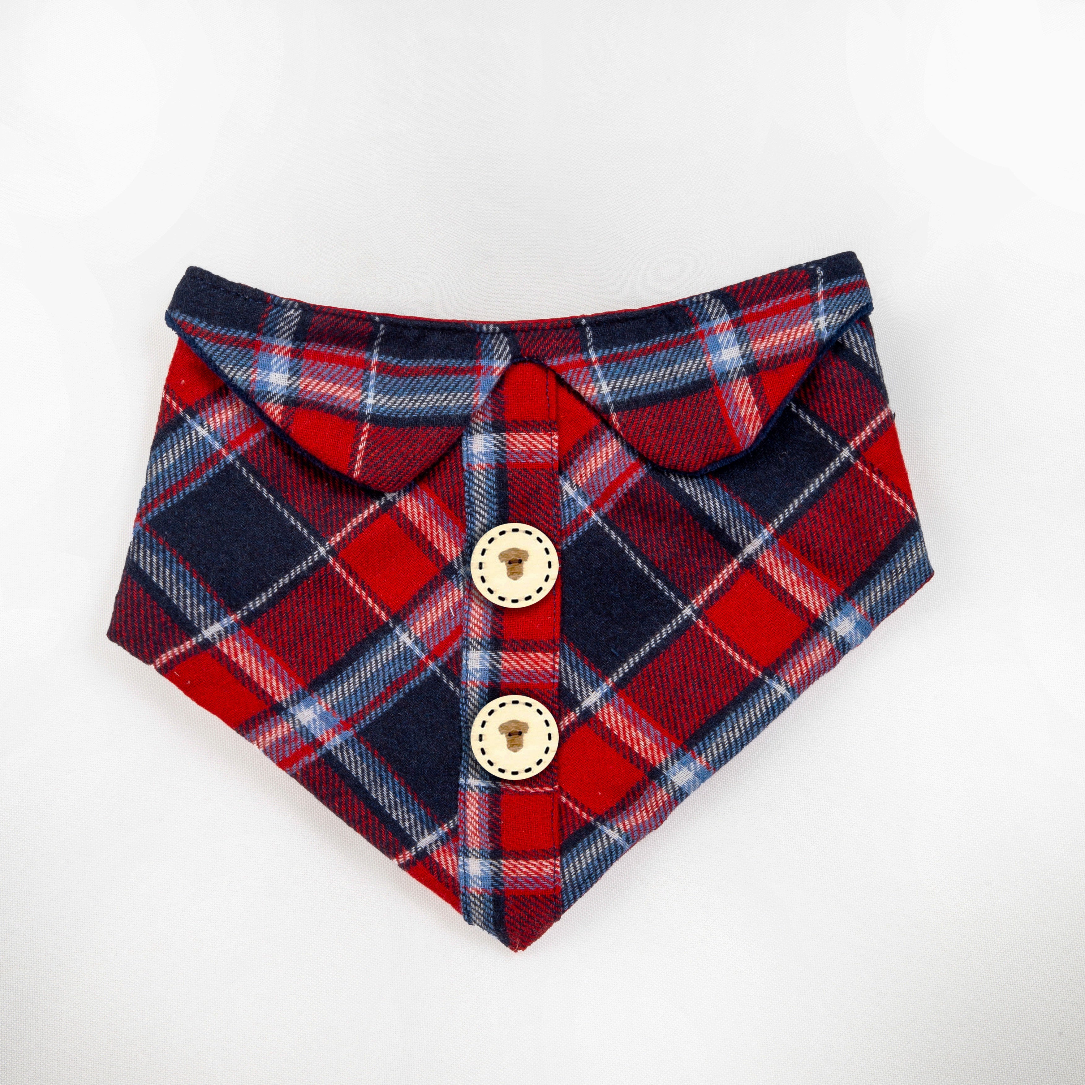 Plaid Flannel Pet Bandana Shirt | Christmas Collection