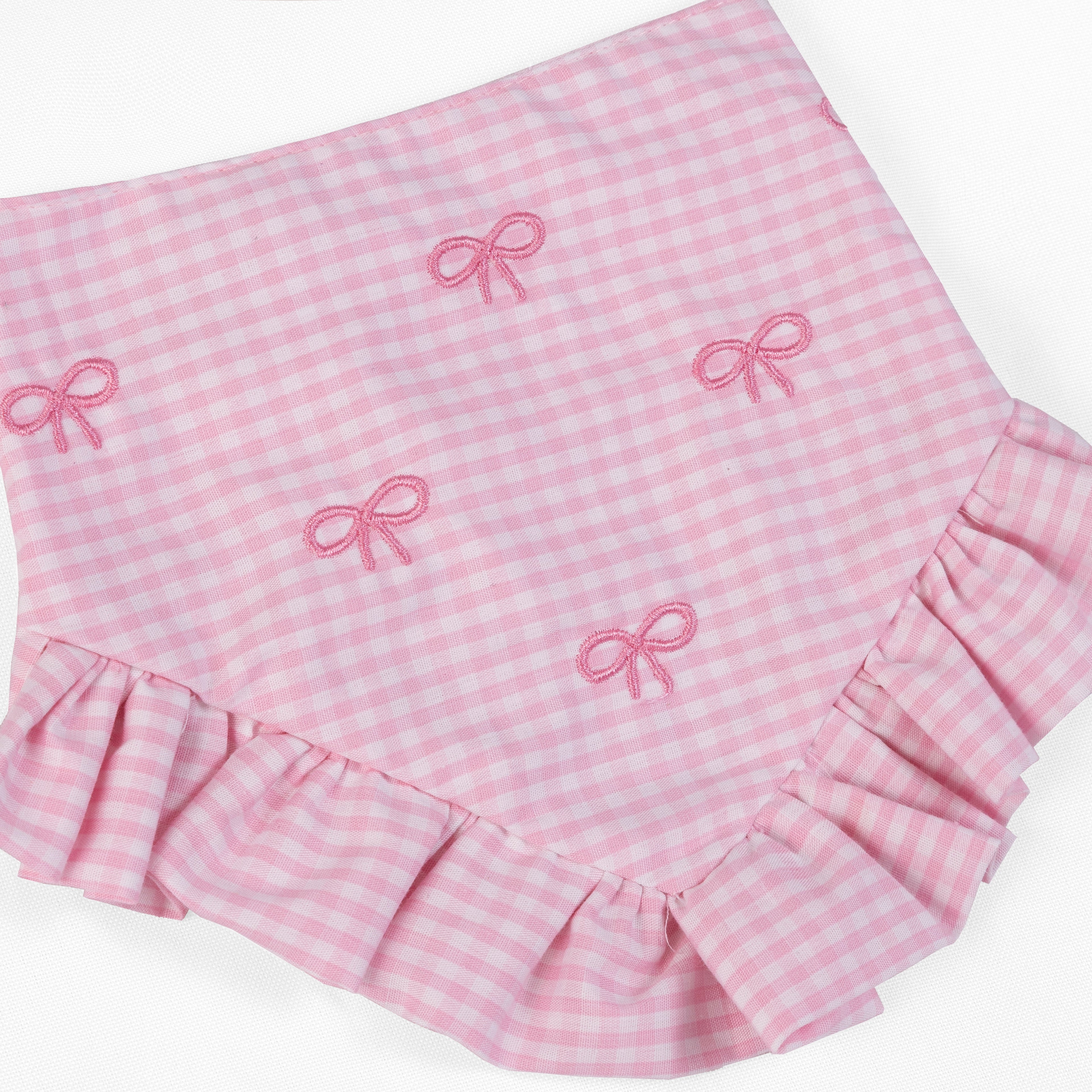 Pet Bandana Coquette Bow Pink Gingham
