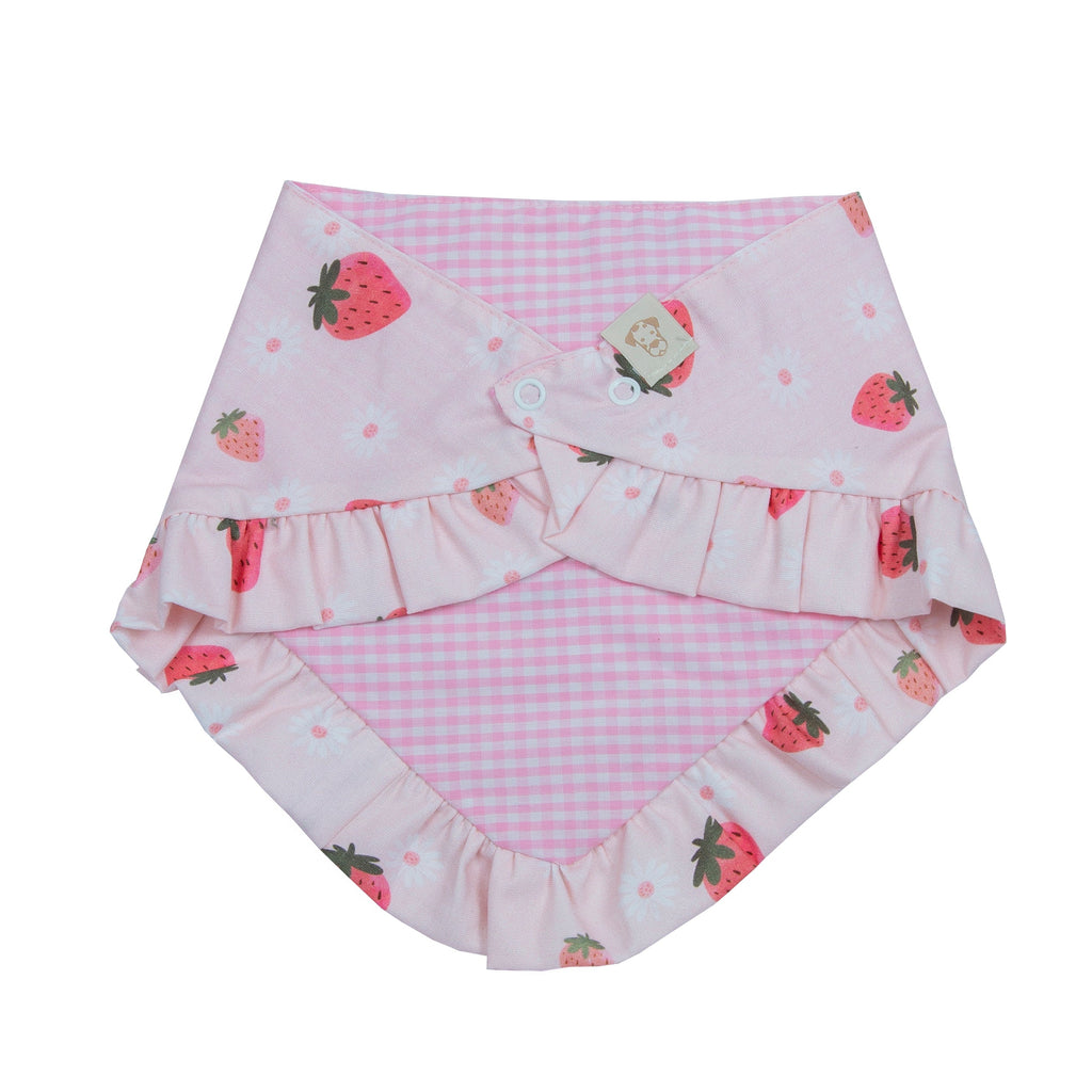 Pet Bandana Strawberry Field Skirt / Ruffle | Sunny Days Collection - Summer (Reversible)