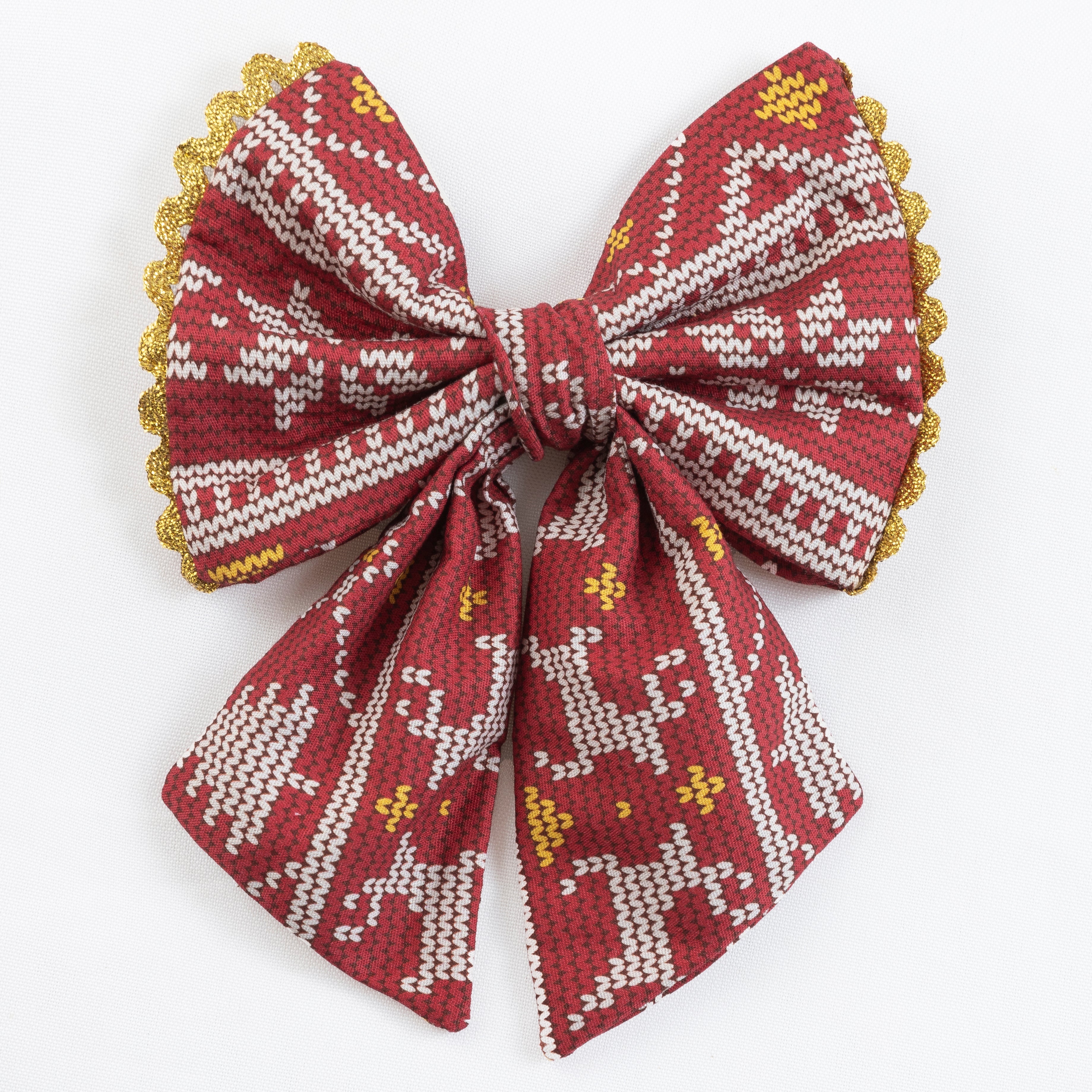 Christmas Dog Bow Holiday Flair |  (Slip on collar)