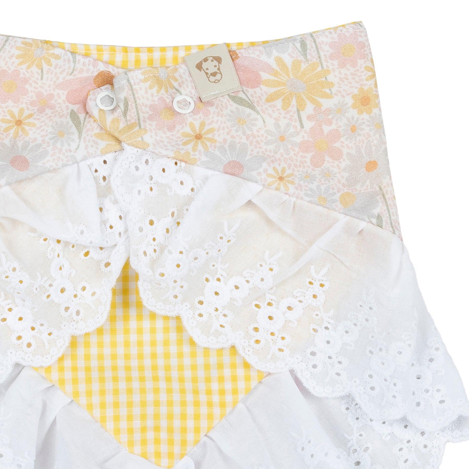 Pet Bandana Flower Field Bow with Ruffles