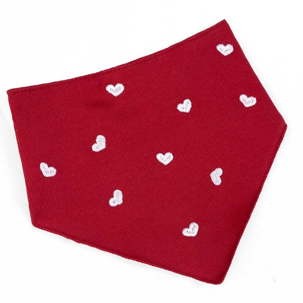 Pet Bandana Plaid Heart Ribbed Knit