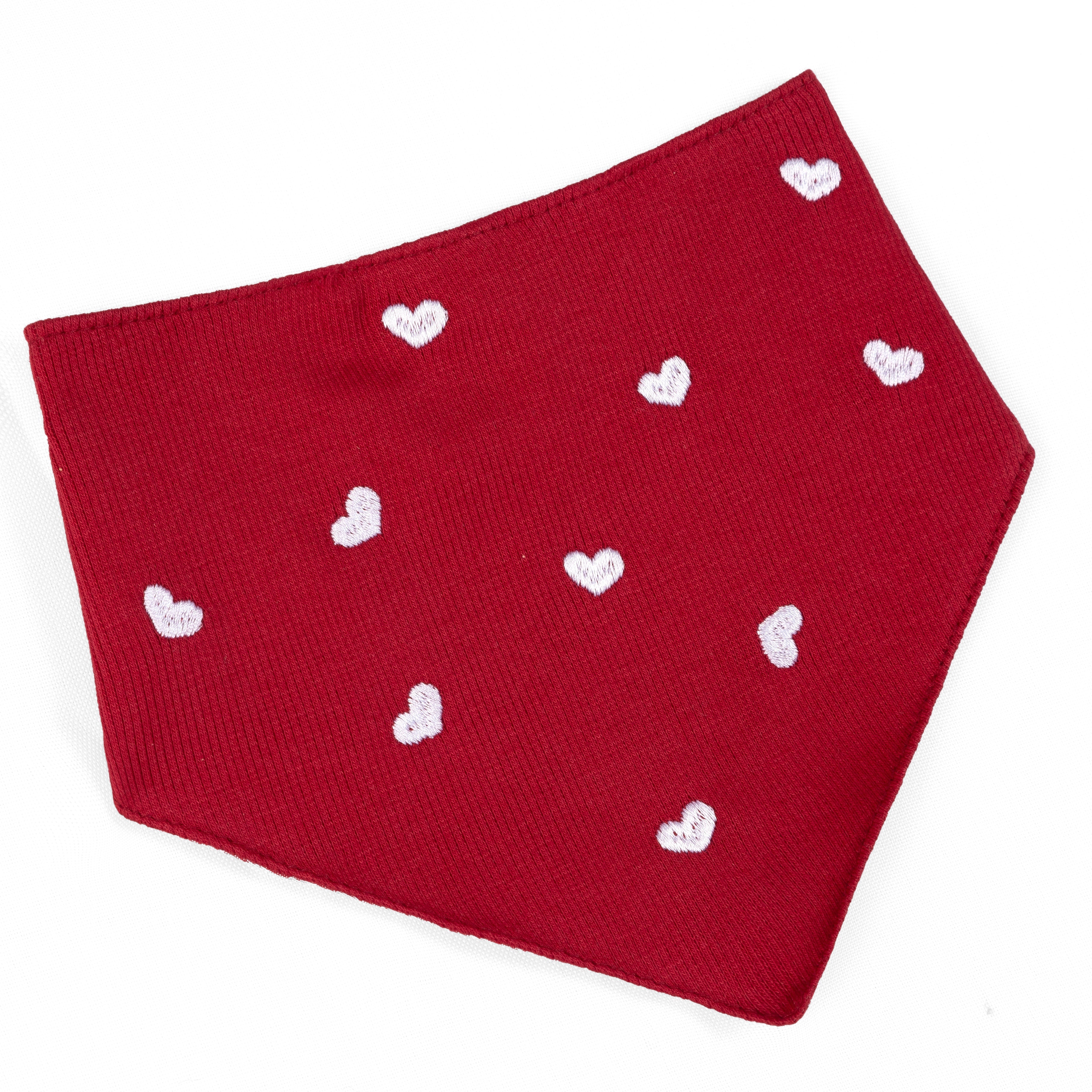 Pet Bandana Plaid Heart Ribbed Knit