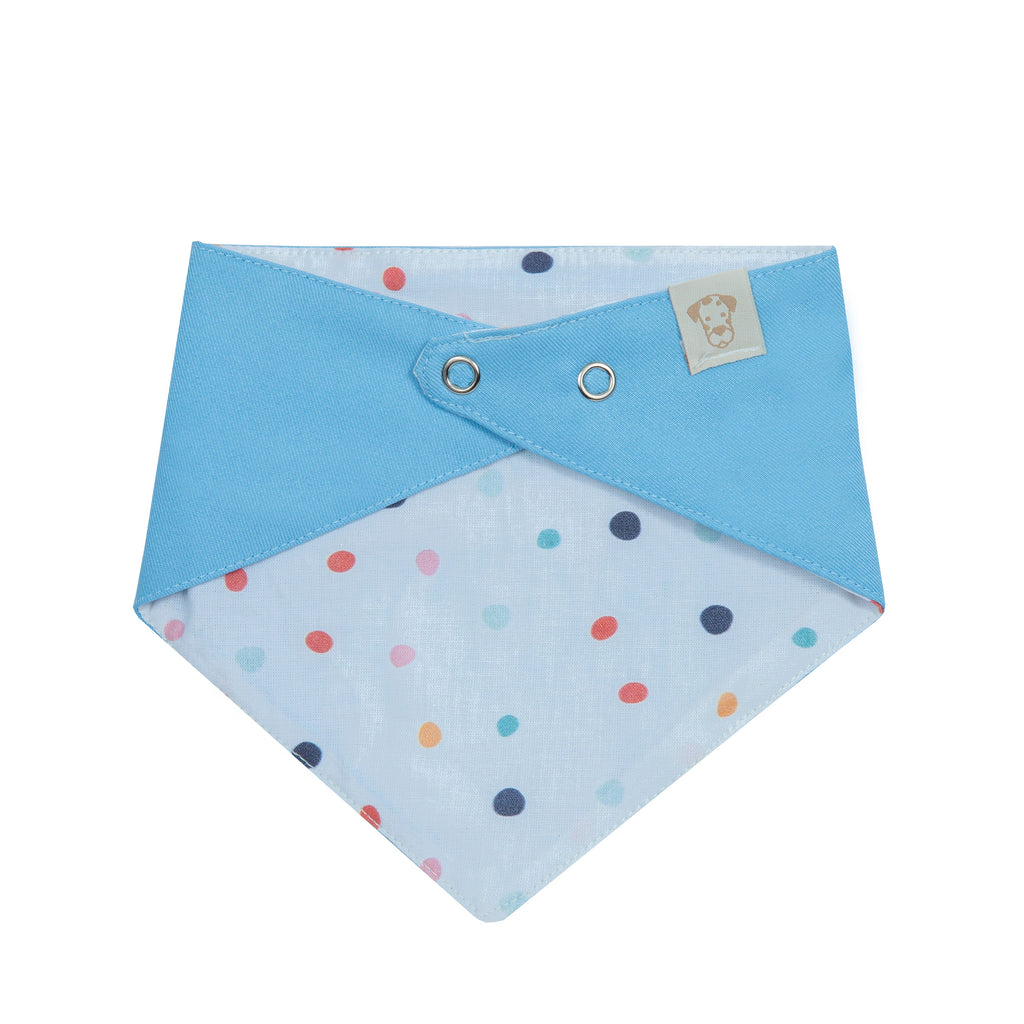 Bandana Birthday Boy Blue and Green | Embroidered Pawty Time Pet Bandana for Dog & Cat with Snap