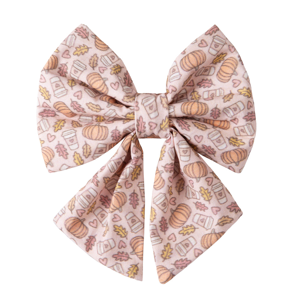 Dog Bow Pumpkin Spice Latte | Autumn Collection - Fall (Slip on collar)