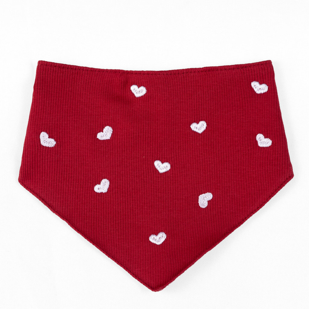 Pet Bandana Plaid Heart Ribbed Knit