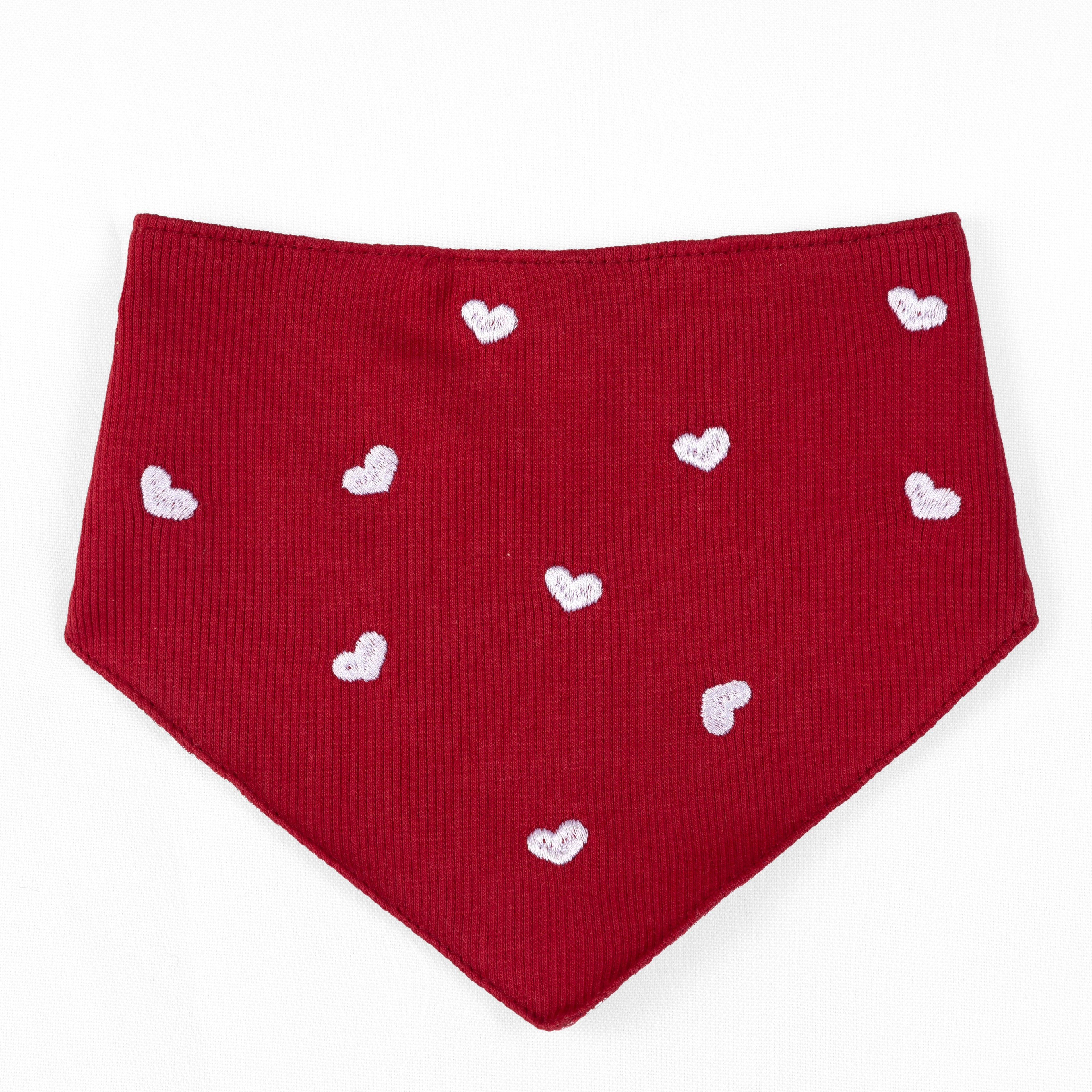 Pet Bandana Plaid Heart Ribbed Knit