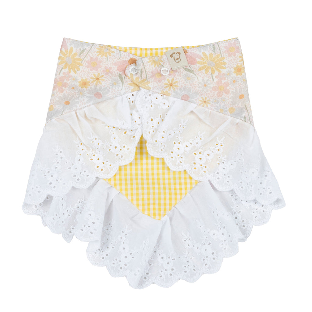 Pet Bandana Flower Field Bow with Ruffles