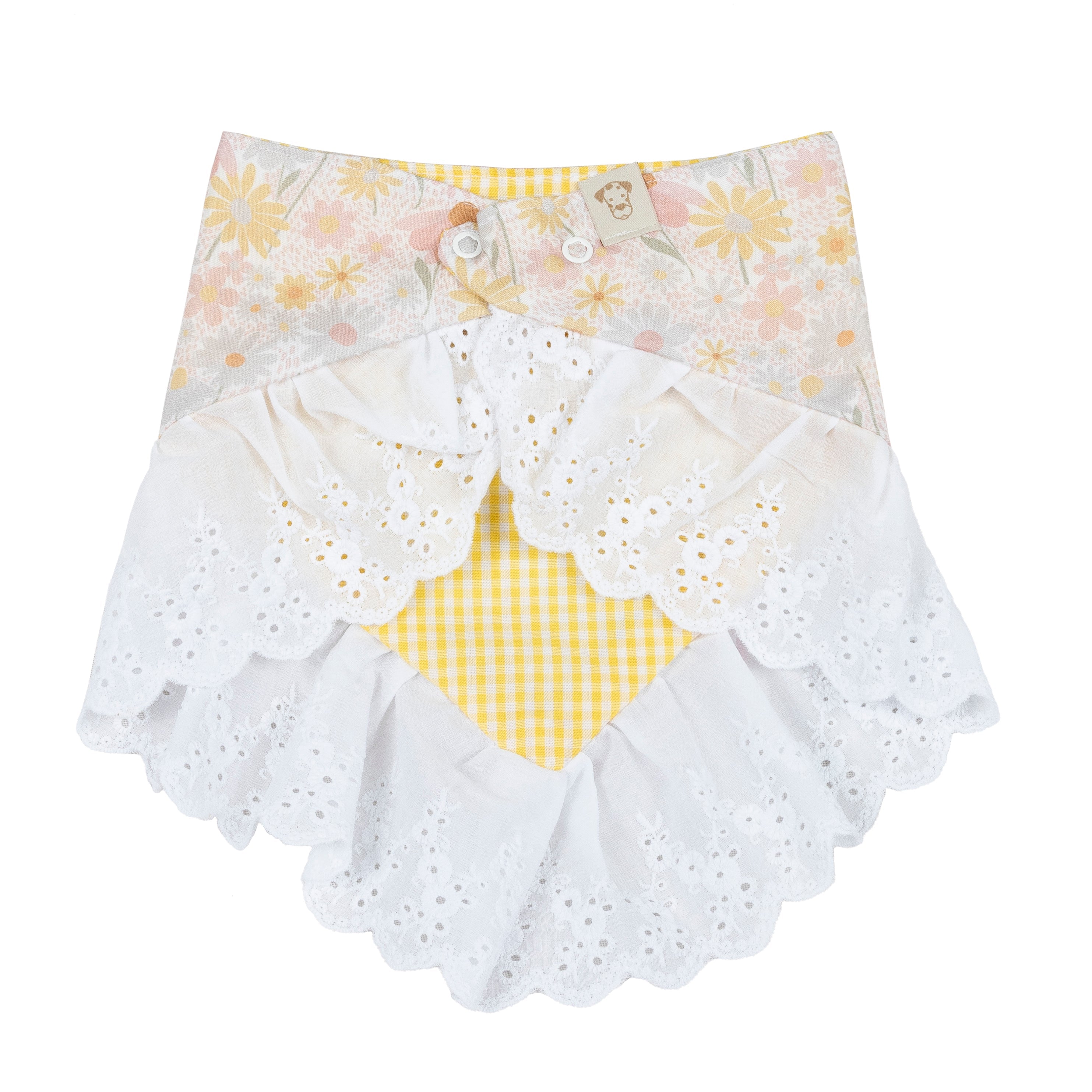 Pet Bandana Flower Field Bow with Ruffles