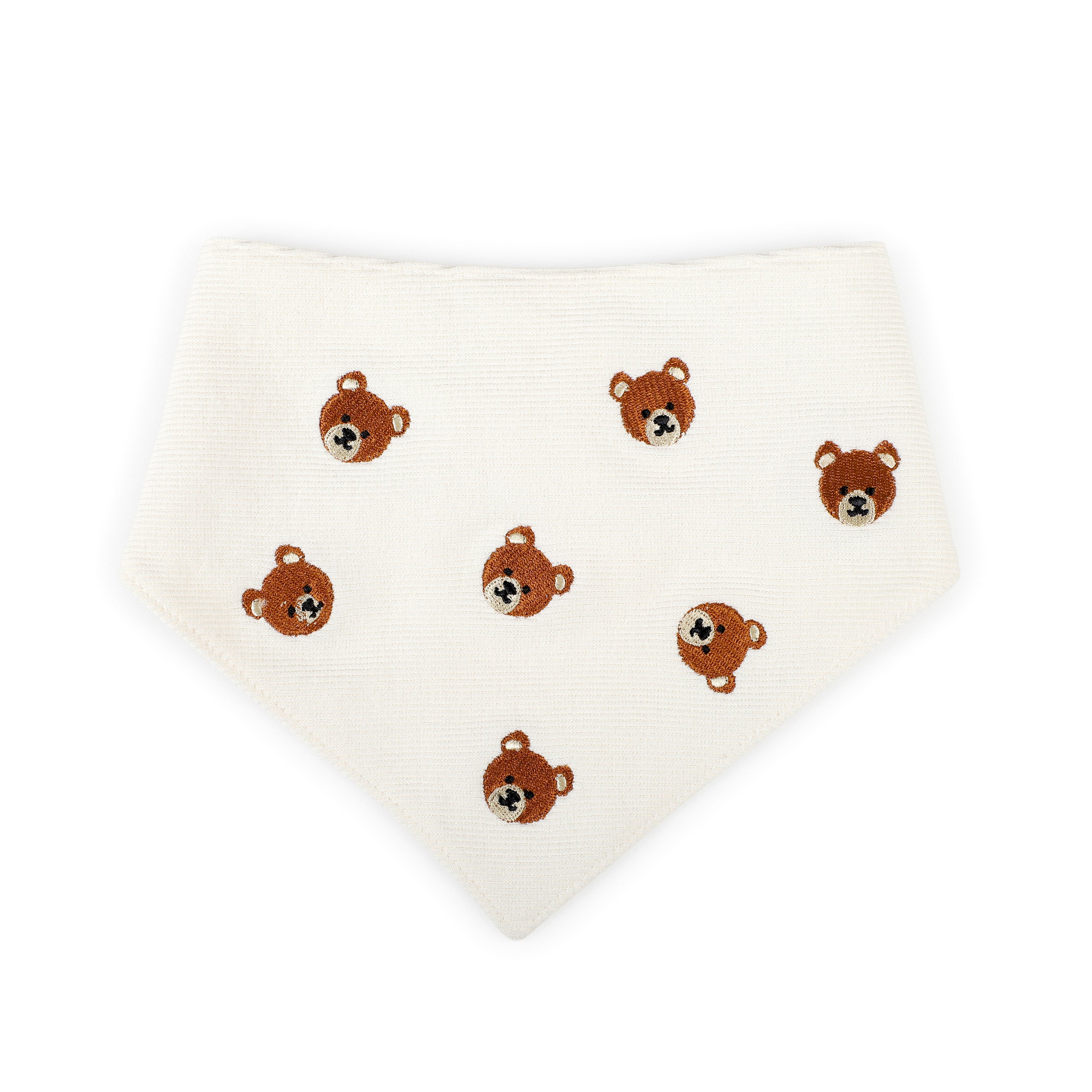 Pet Bandana Ribbed Knit Bear Embroidered | Reversible