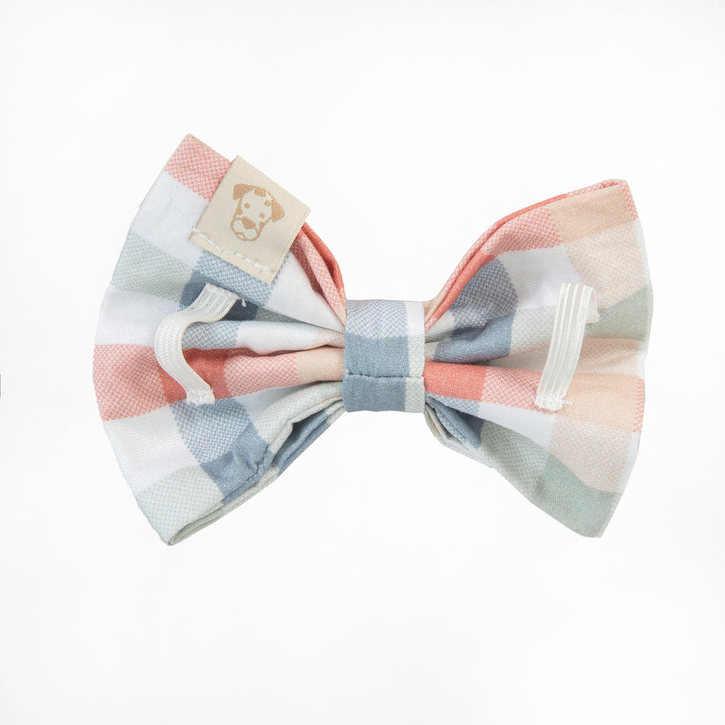 Spring Checkered Dog Bowtie - Blooming Collection