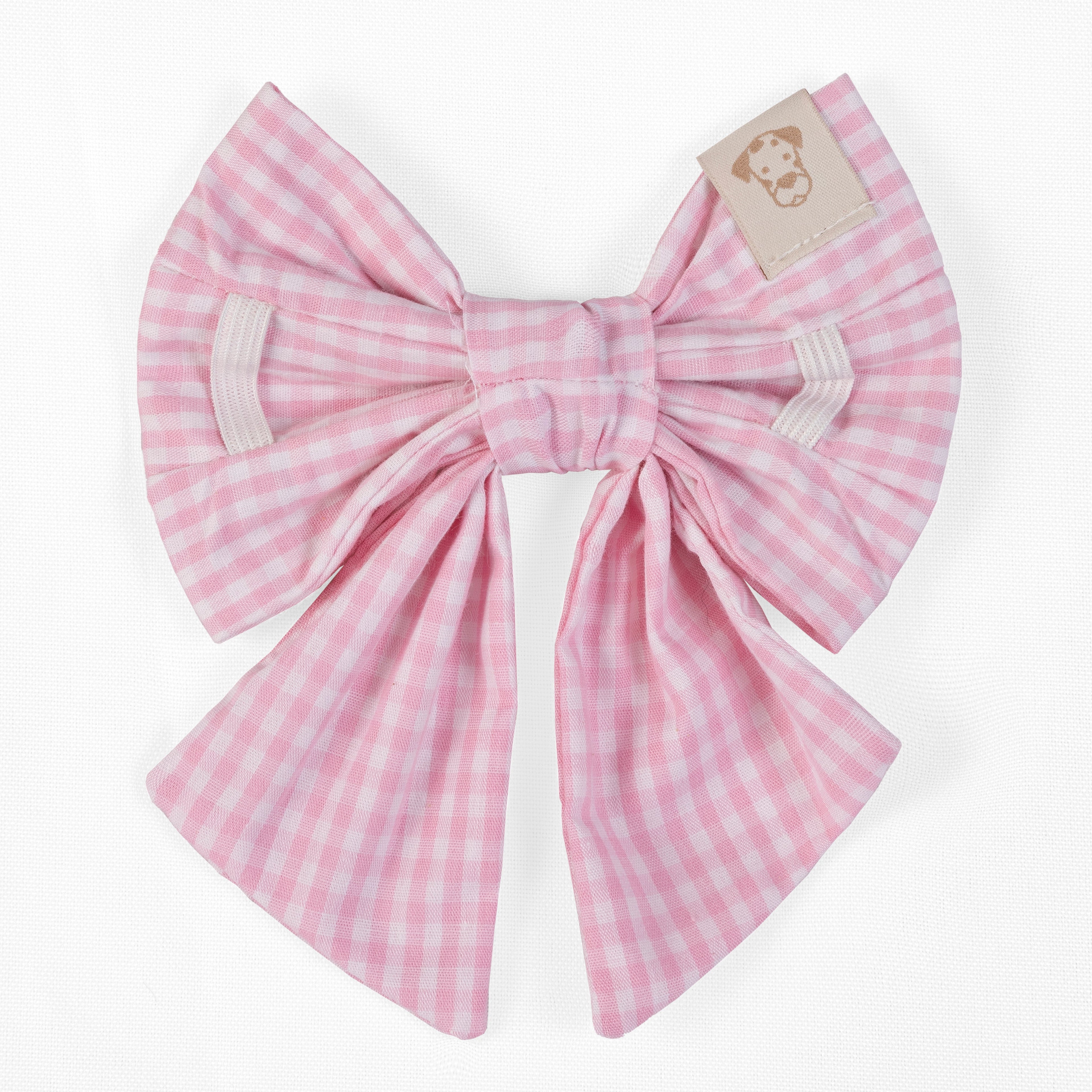 Pet Sailor Bow Coquette | Pink Gingham (Slip on collar)