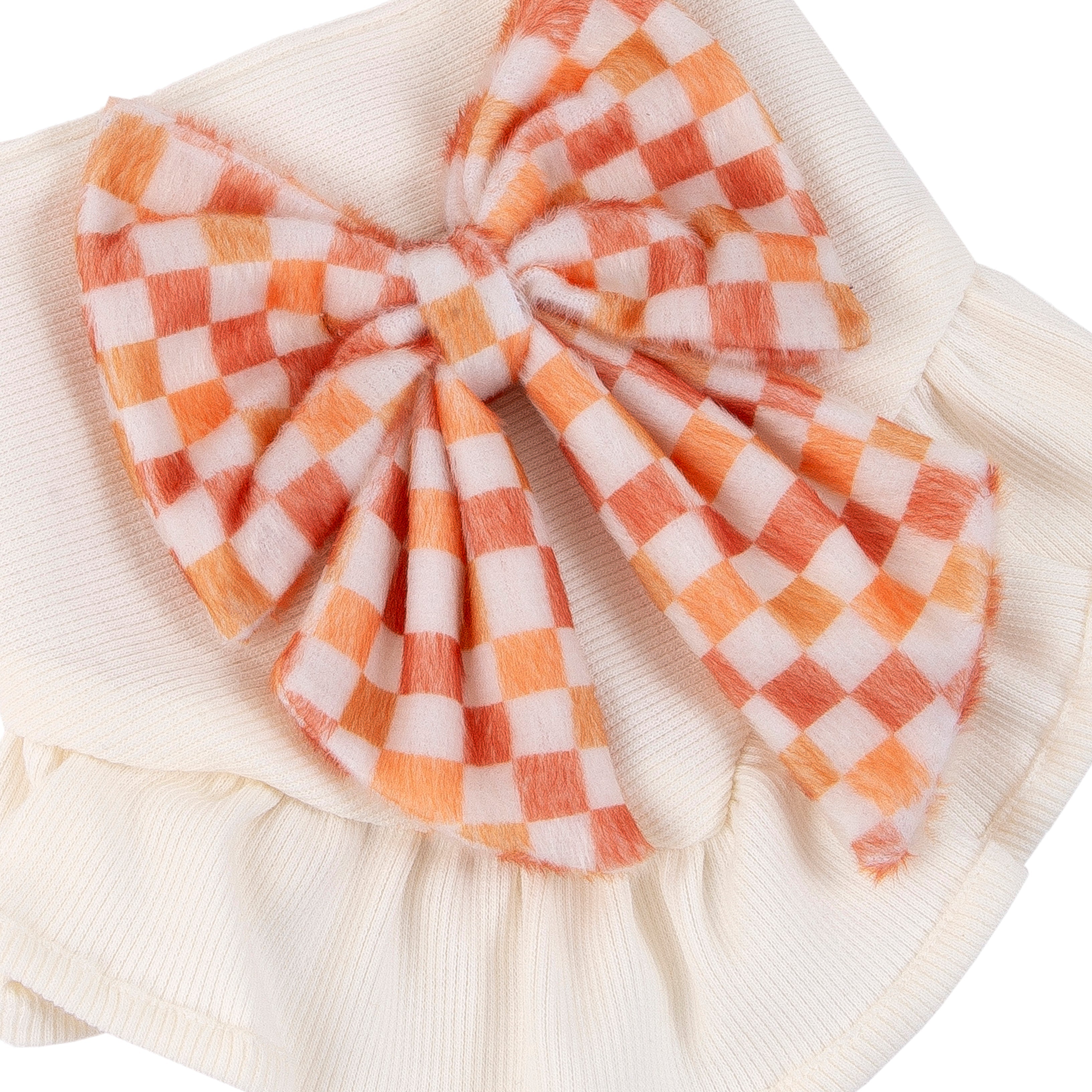 Pet Bandana Ruffles and Bow Checkered | Autumn Collection - Fall