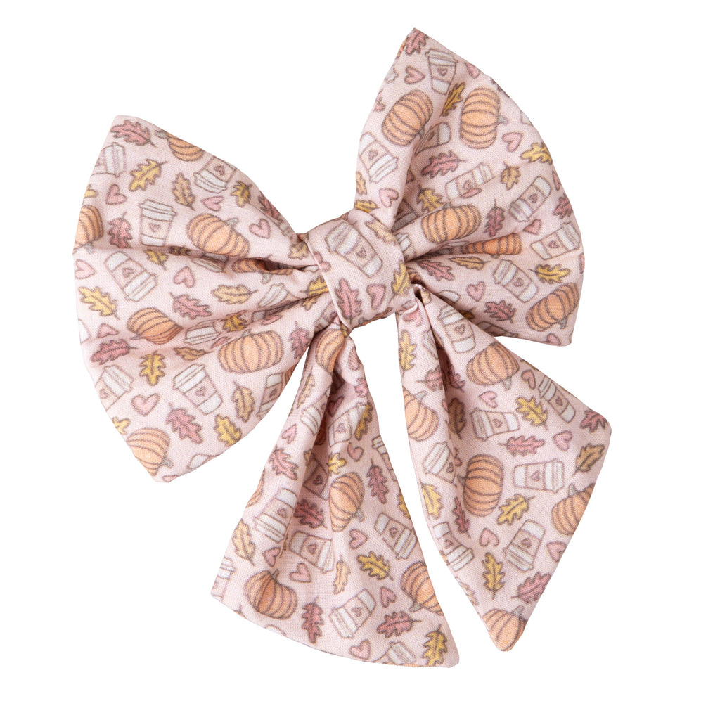 Dog Bow Pumpkin Spice Latte | Autumn Collection - Fall (Slip on collar)