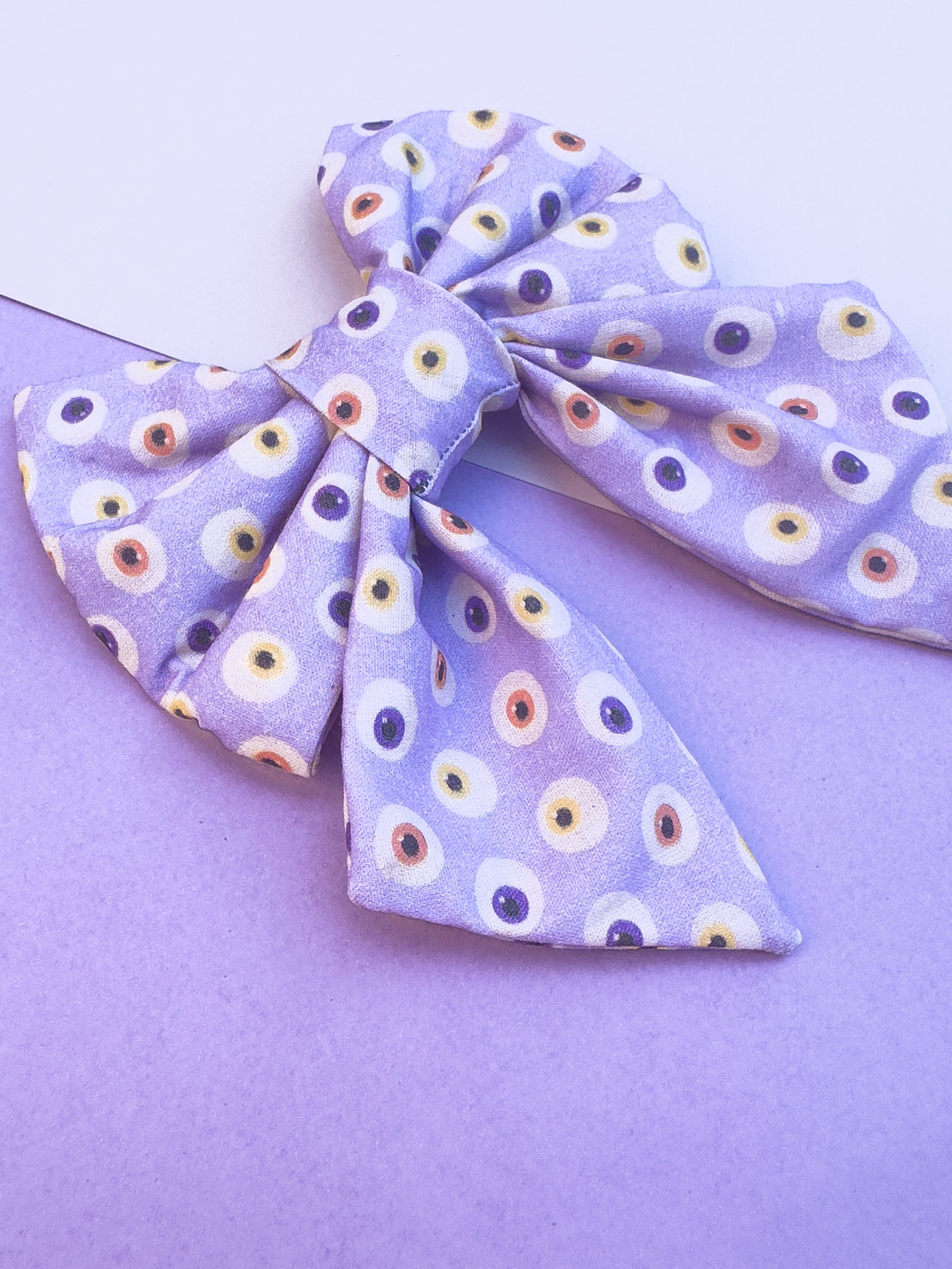 Dog Sailor Bow Halloween Eyes | Autumn Collection - Fall (Slip on collar)
