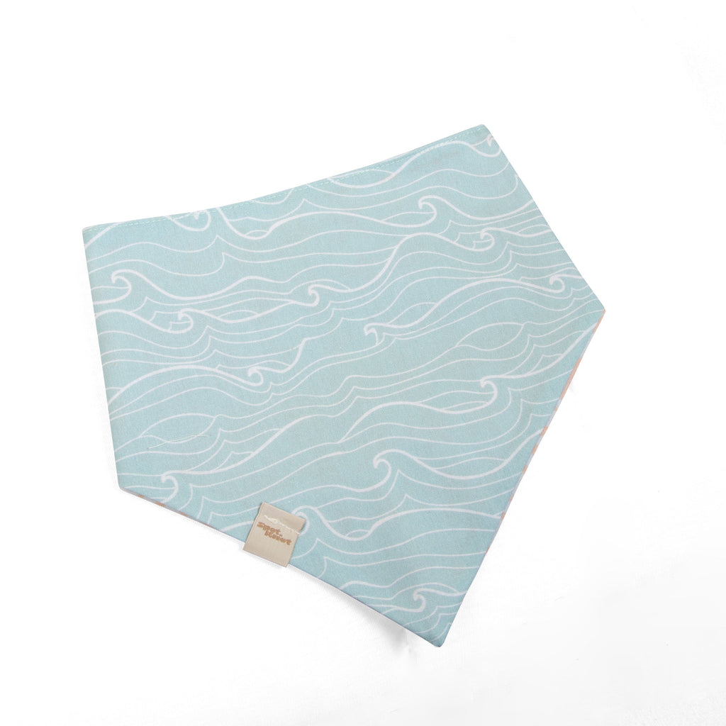 Dog & Cat Bandana Waves and Starfish | Sunny Day Collection - Summer (Double Sides & Snap on)