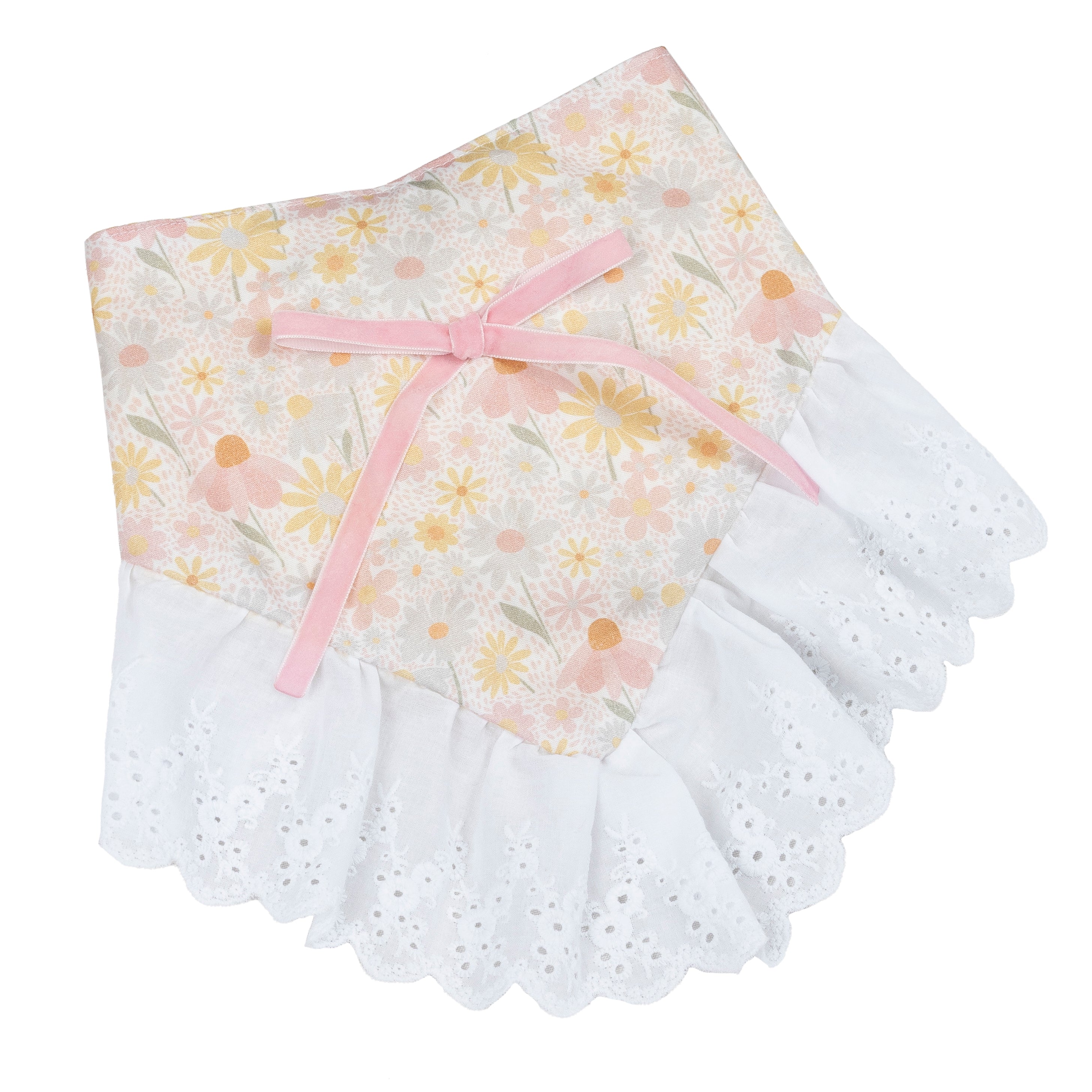 Pet Bandana Flower Field Bow with Ruffles