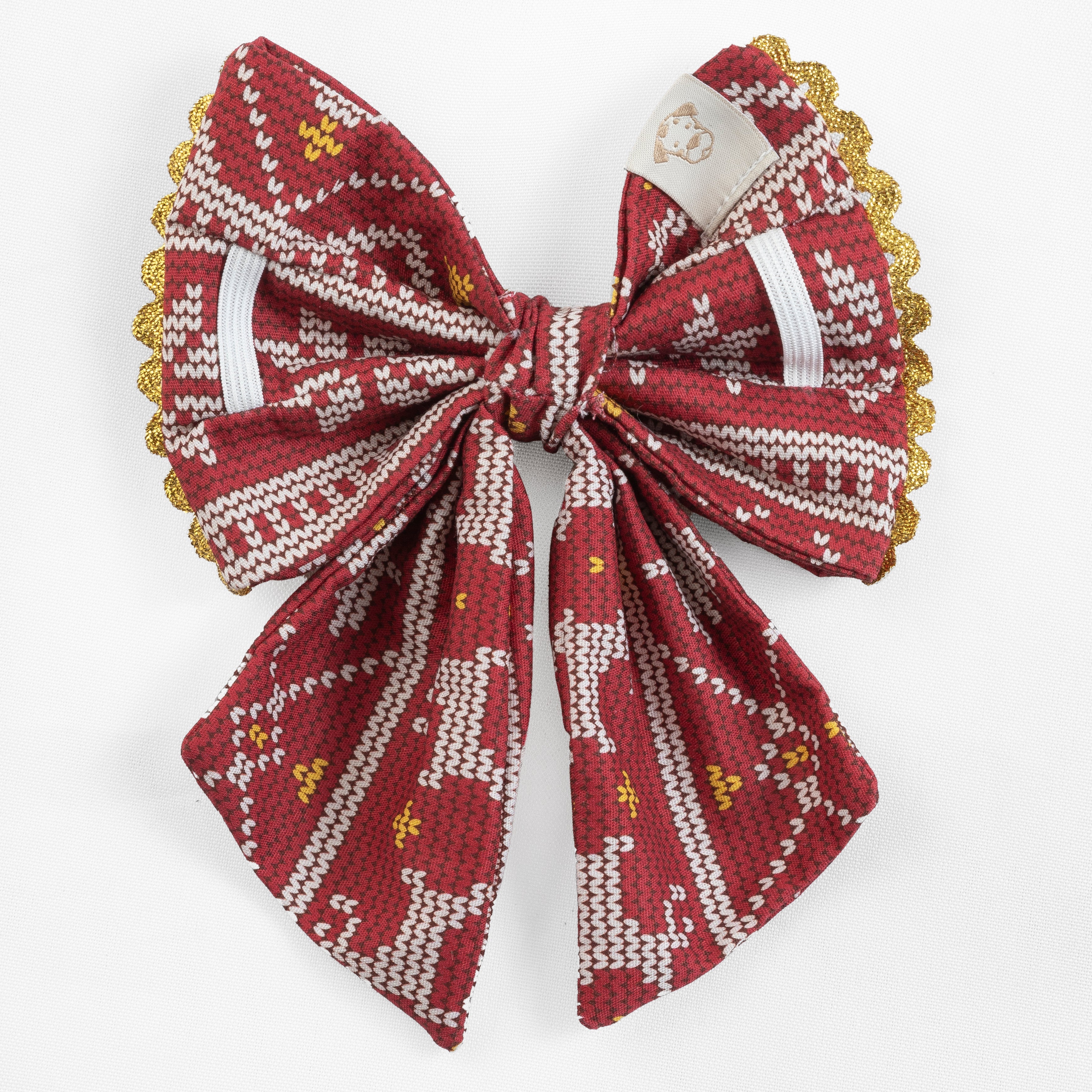 Christmas Dog Bow Holiday Flair |  (Slip on collar)